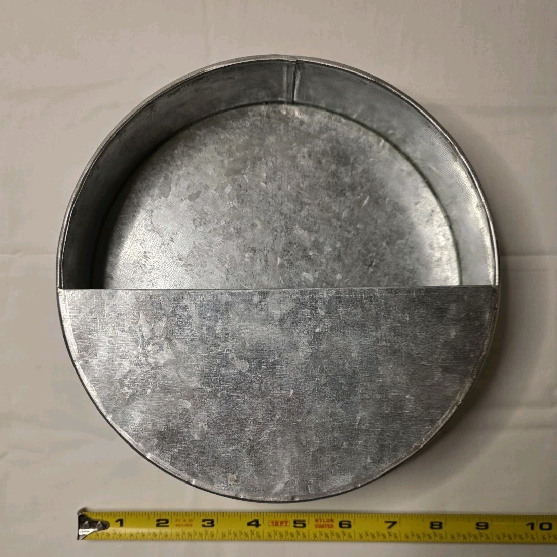 Galvanized Metal Round Wall Decorative Tray. 9″x9″x2″