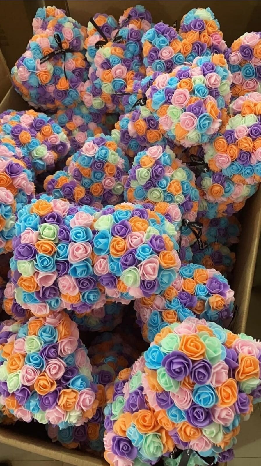 Rose bear & cotton ball bears velvet premium quality multicolored and single   