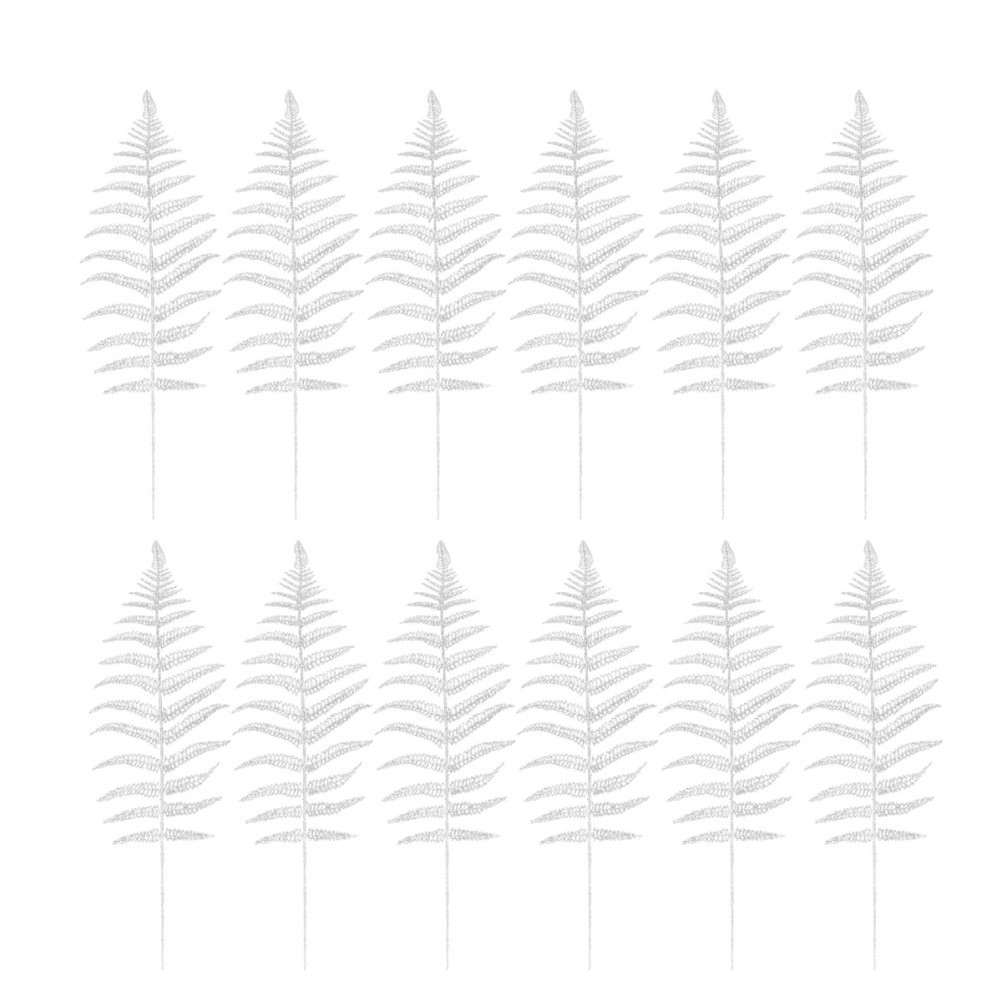 Festive Plants Plastic Silver Homeowners Retailers 12Pcs 16.9×5.5×0.1in