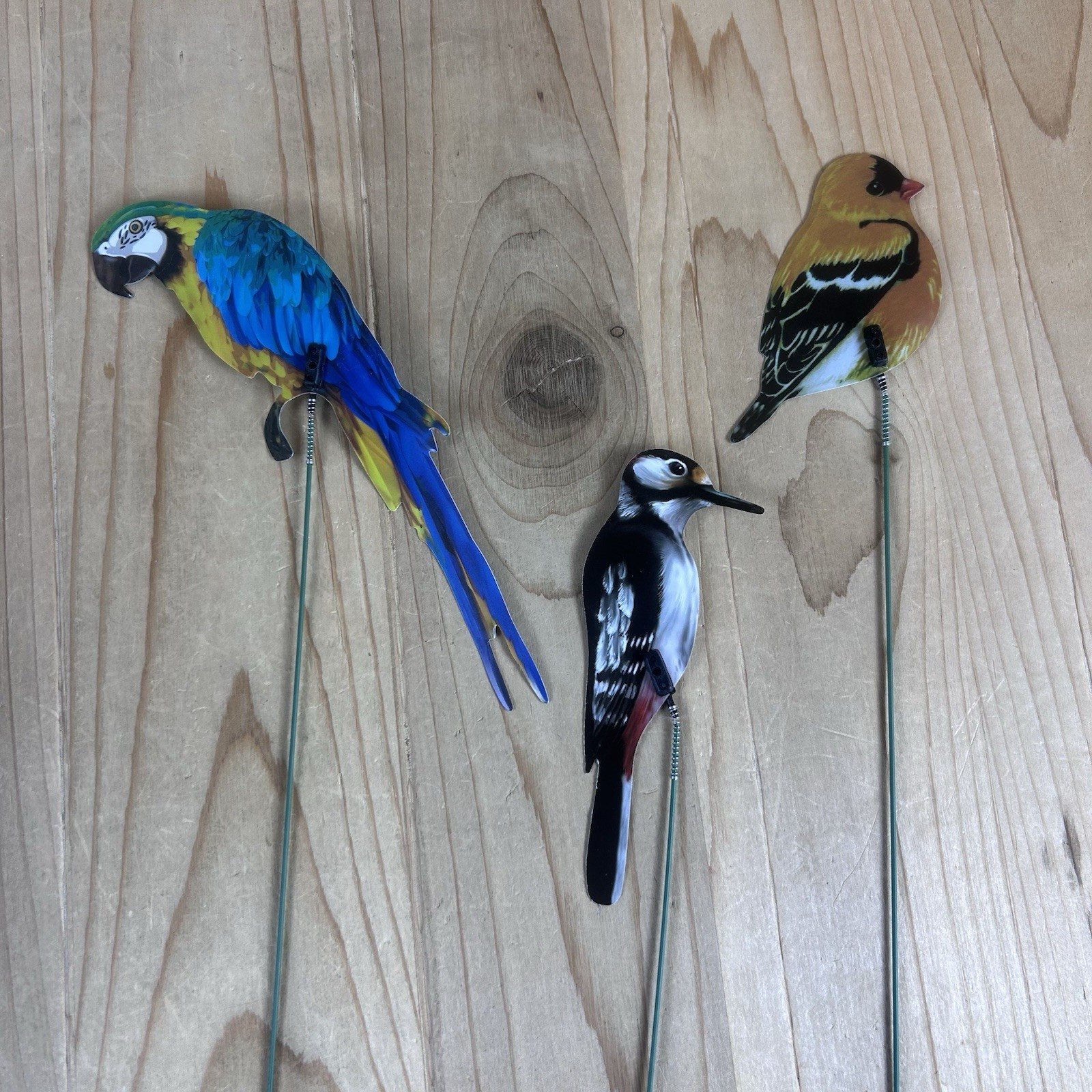Decorative Bird Plant Sticks Set Of 18 Double Sided Vinyl 13 Inch Pot Stake