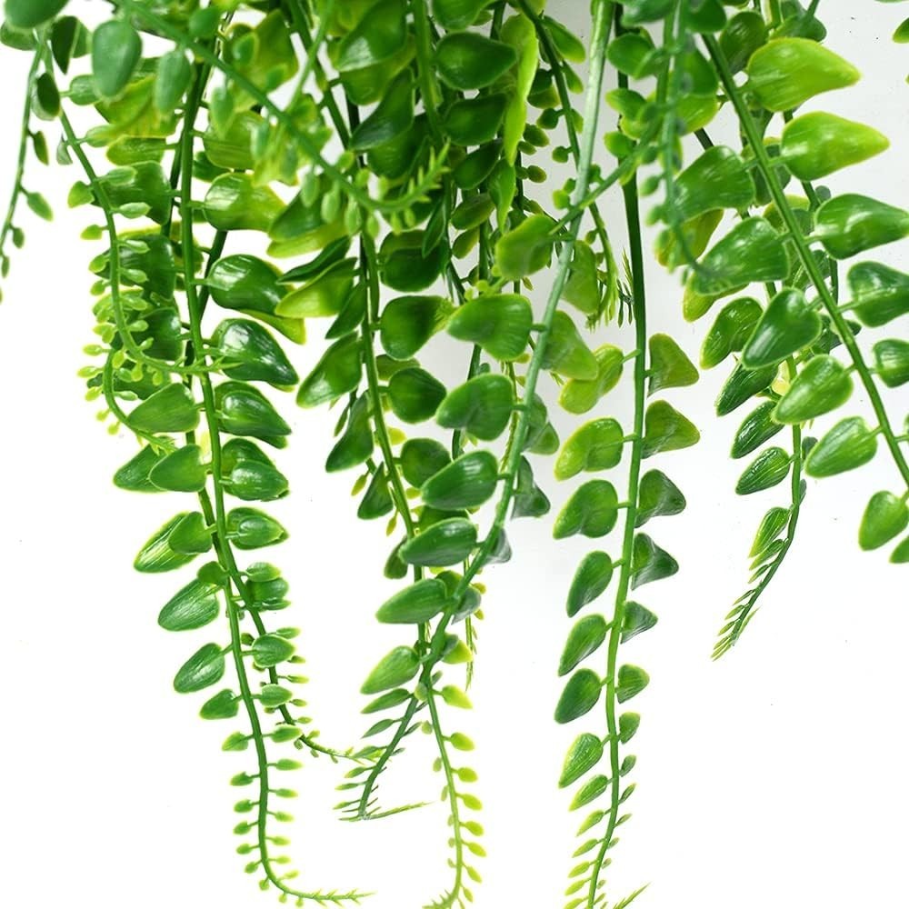 Durable Artificial Hanging Ferns – No Maintenance, UV Resistant 2-Piece Set