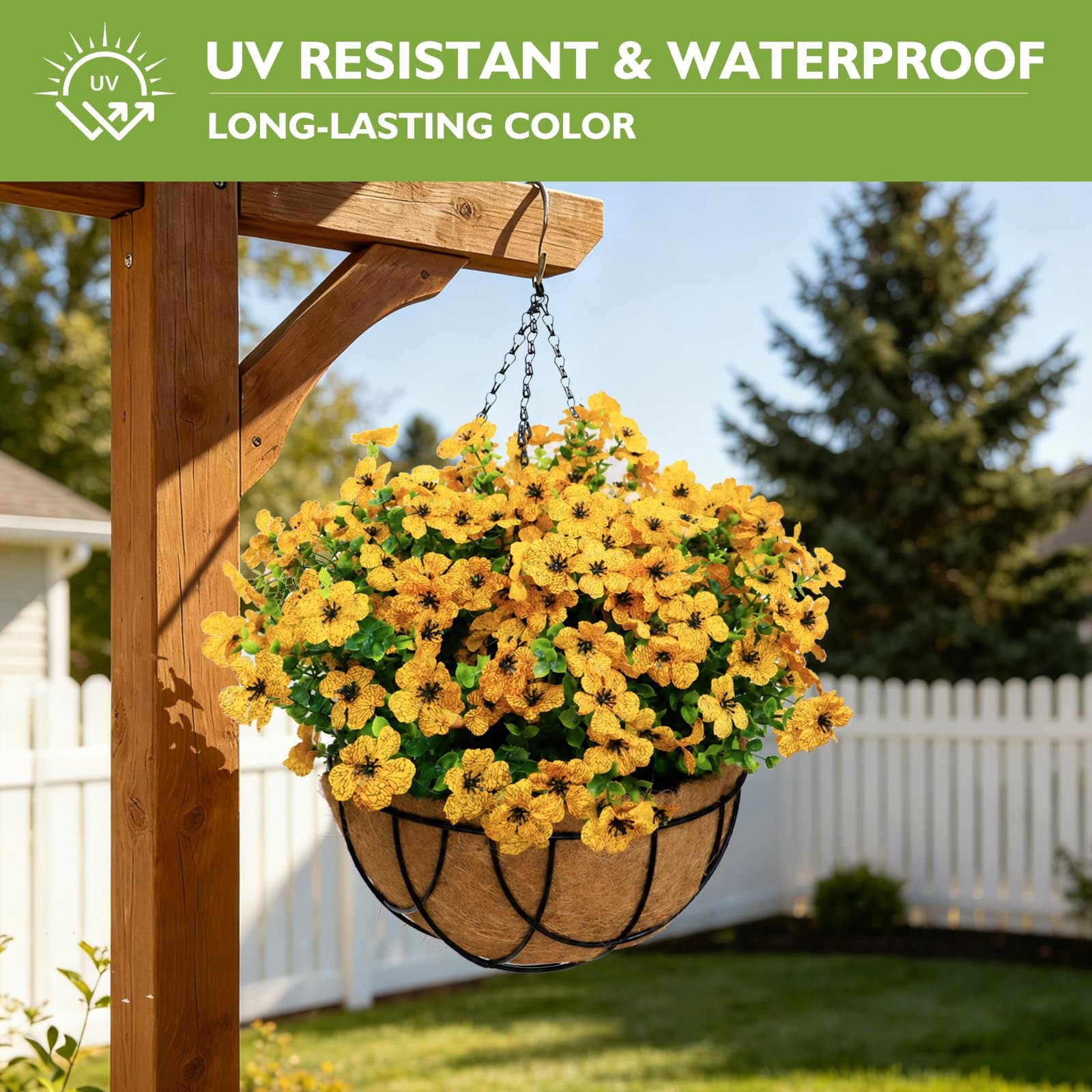 WYOK 14 Bundles Artificial Flowers UV Resistant for Patio Outdoors Fake Faux …