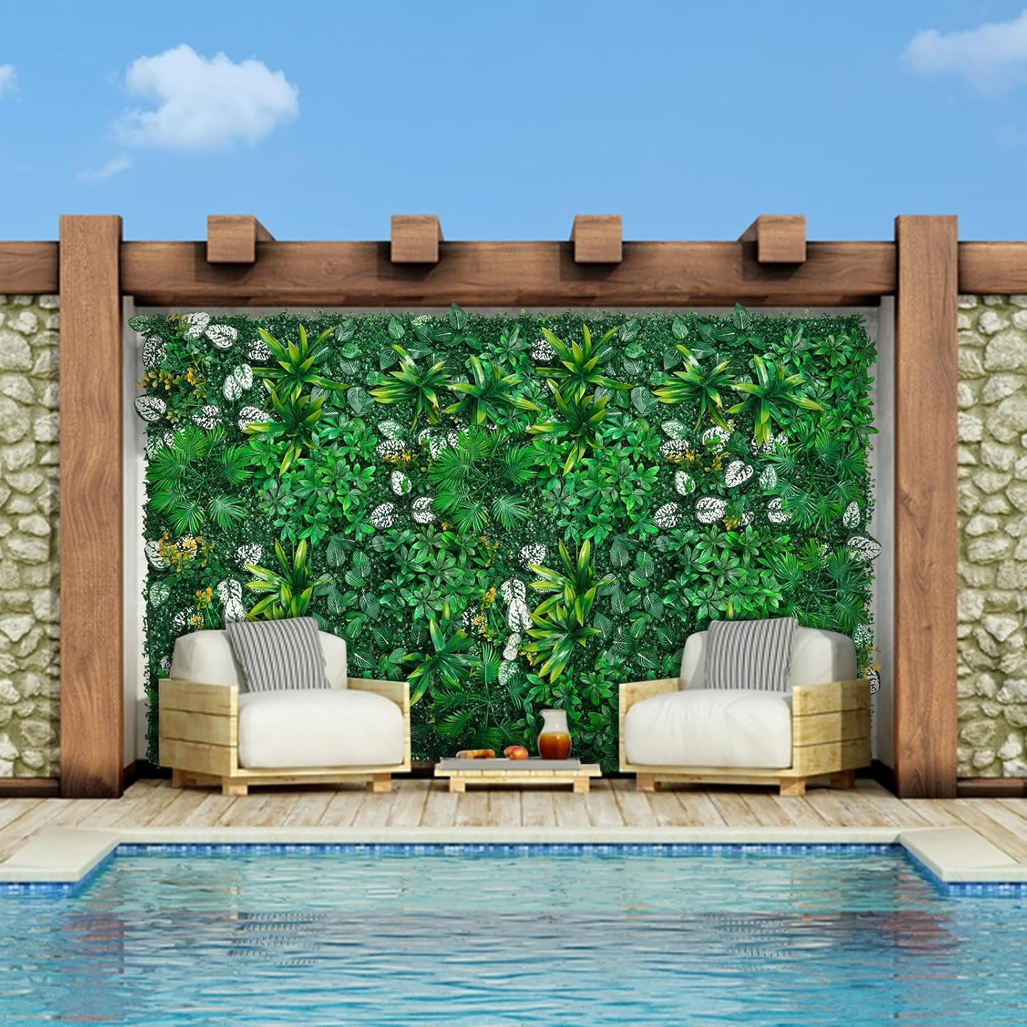 Artificial Hedge Grass Wall, Boxwood Panels 40″X120″(33.33 SQFT), UV Protected G