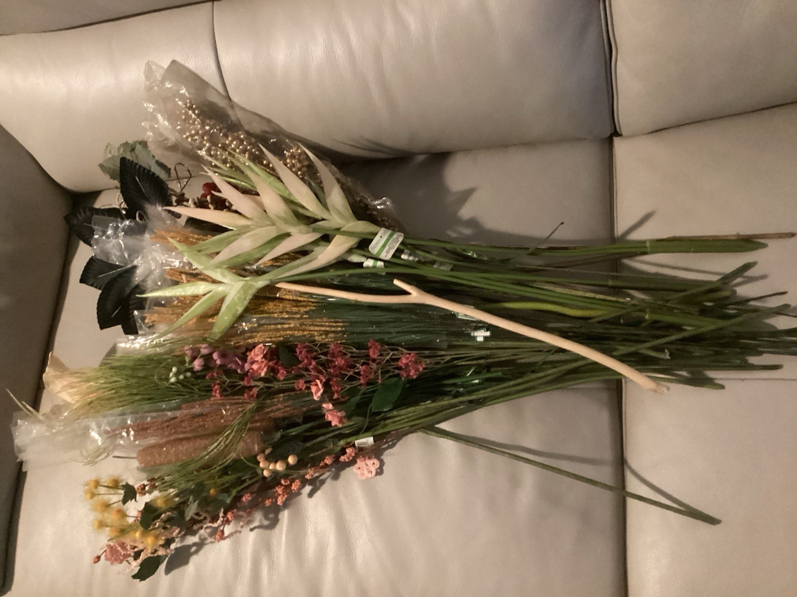 Artificial Flowers Lot Of 37 Pieces – Mixed Variety & Colors for Decor