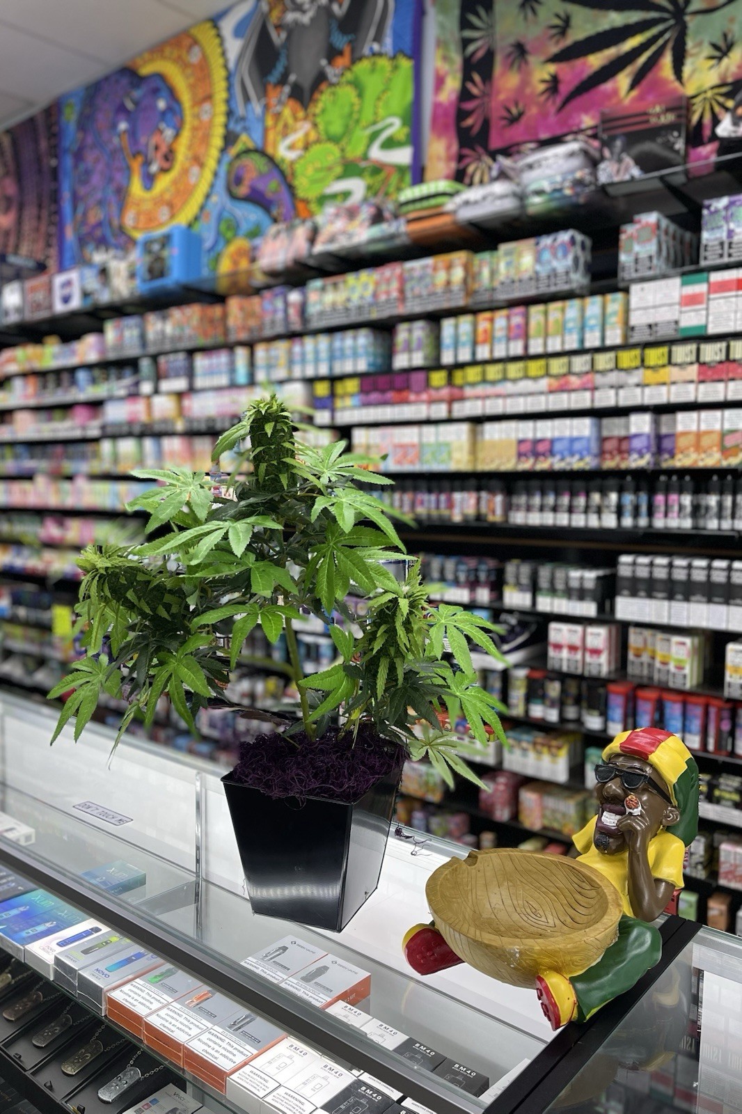15” Faux Hemp Plant Decorative Cannabis Style Desk Decor