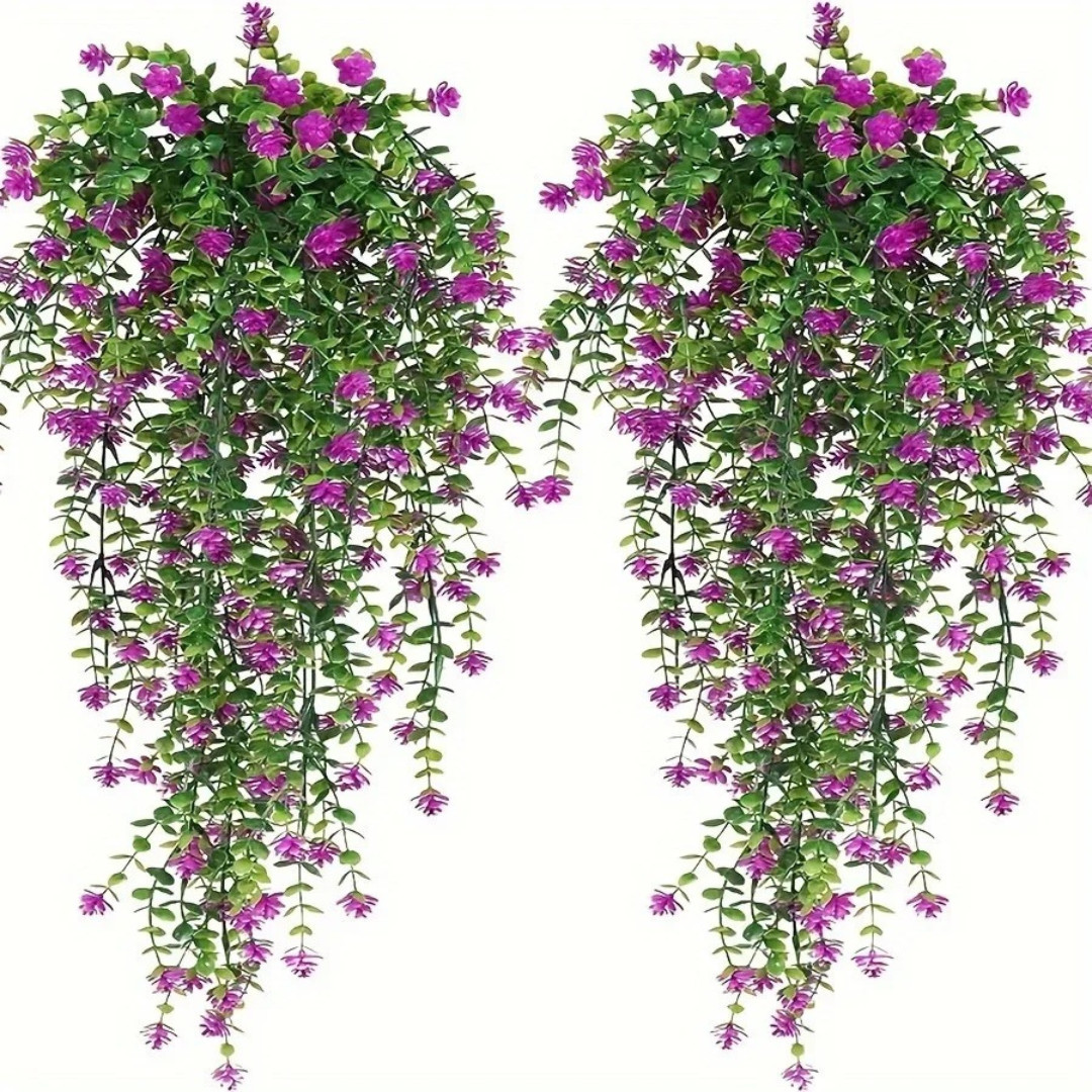 Artificial Hanging Plants 3 Pcs Faux Eucalyptus Vines Fake Outdoor UV Resistant
