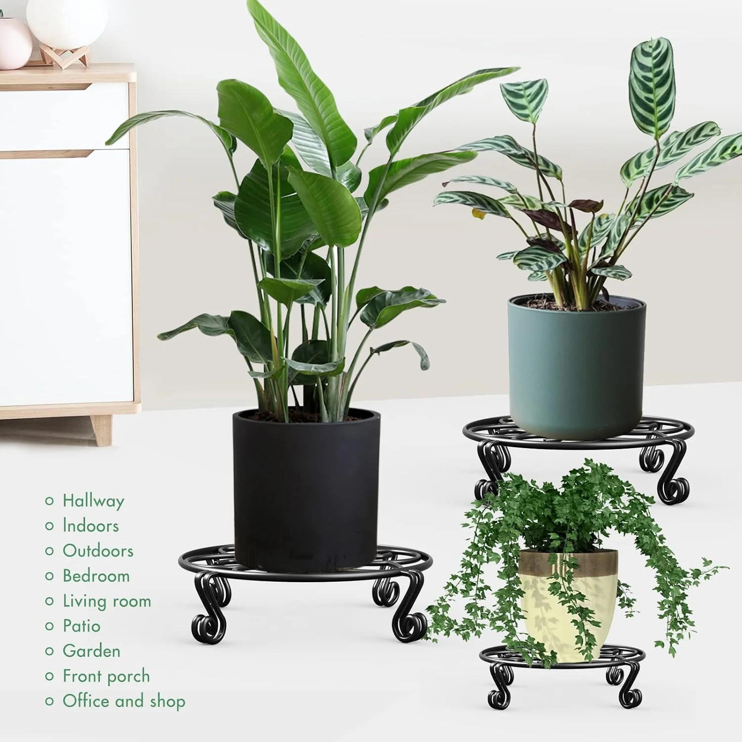 Yimobra 2 Pack Plant Stand for Flower Pot Heavy Duty Potted Holder Indoor Outdoo