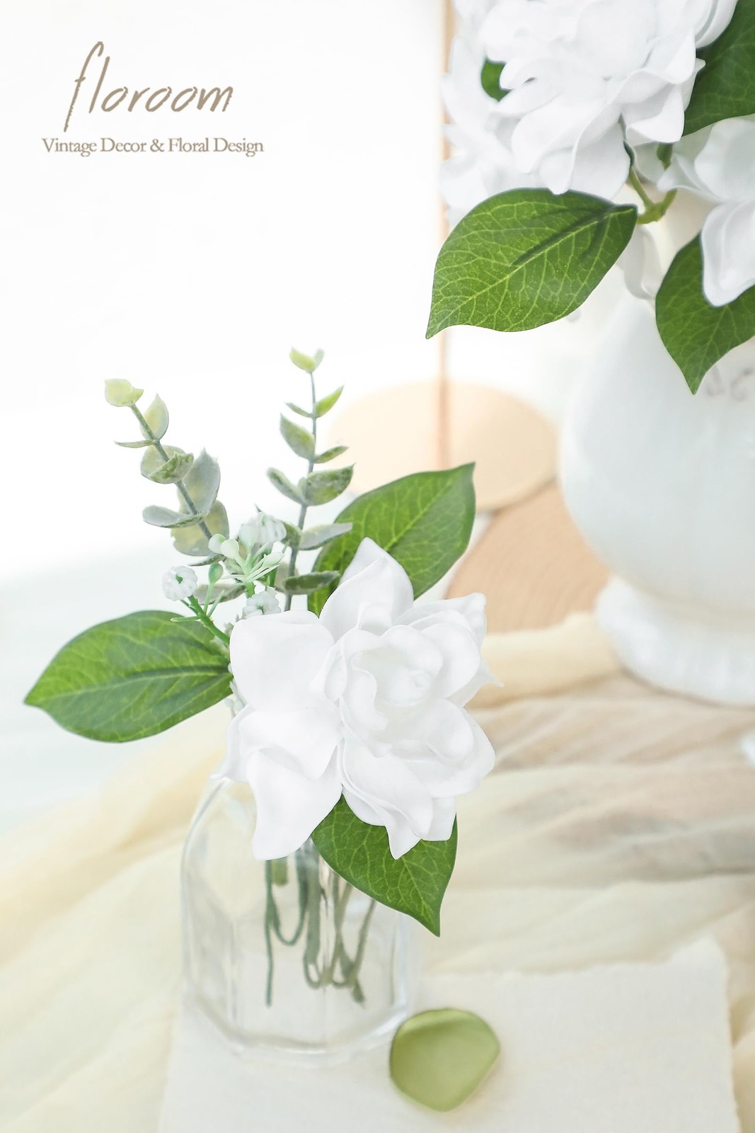 Artificial Gardenia Flowers 2.7″ 25pcs Real Looking White Foam Fake Flowers w…