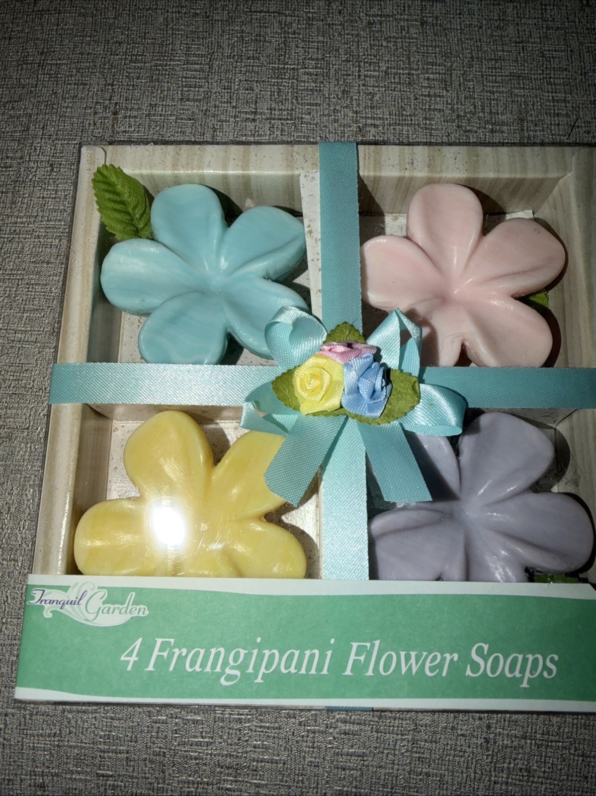 New 4 Floral Frangipani-Hand Carved Display Soap 3″ Perfect gift 100% Handmade