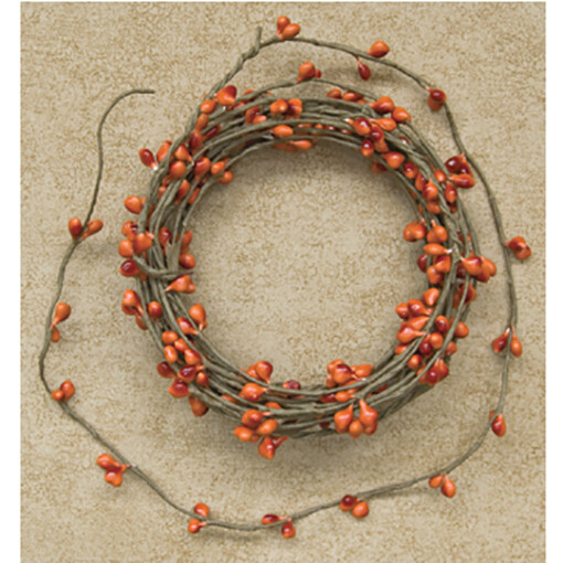 Pip Berry String Garland 18′ Feet Long – Pumpkin Orange – Autumn Halloween
