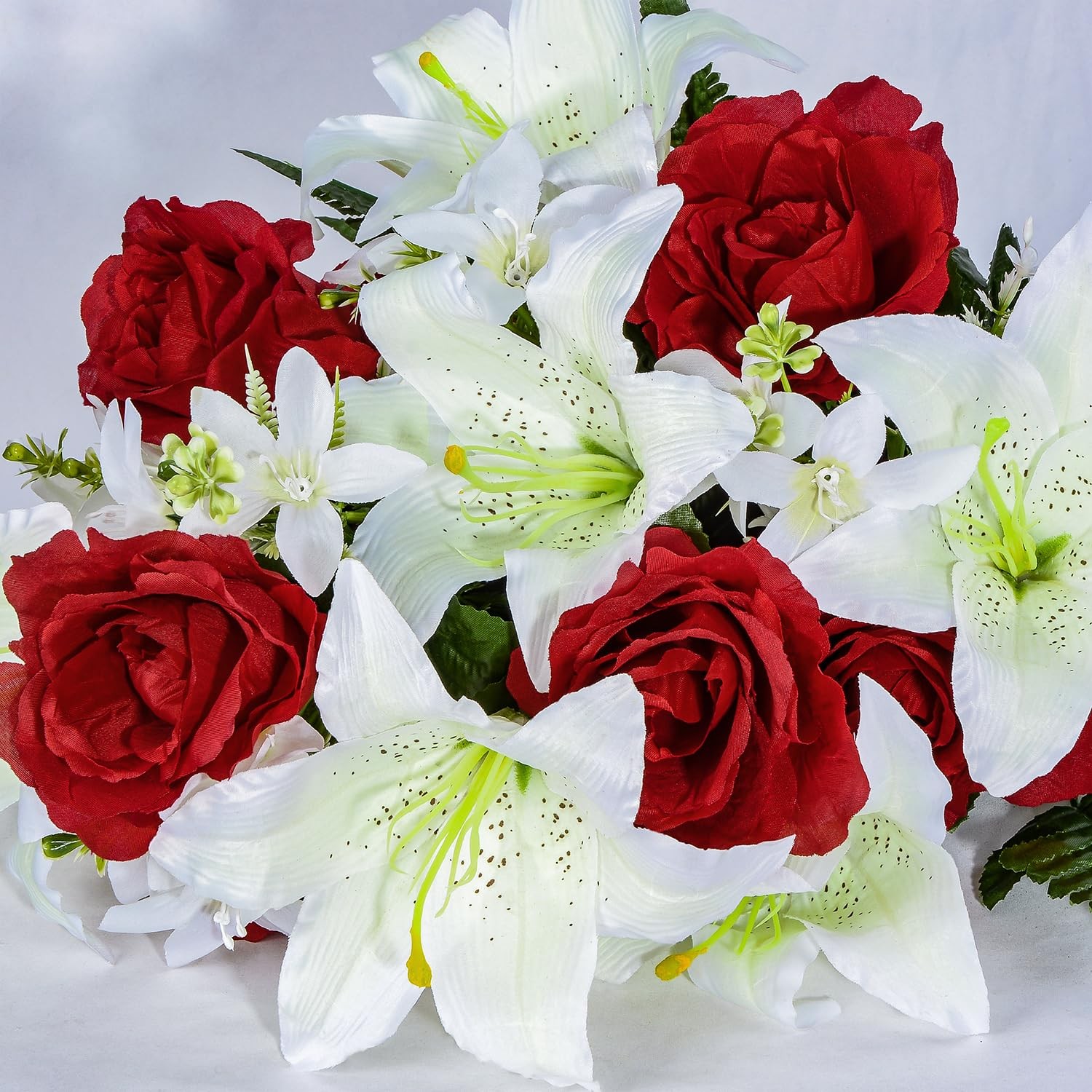 Artificial Cemetery Flower for Graves, Set of 2 Cemetery Memorial Flowers wit…