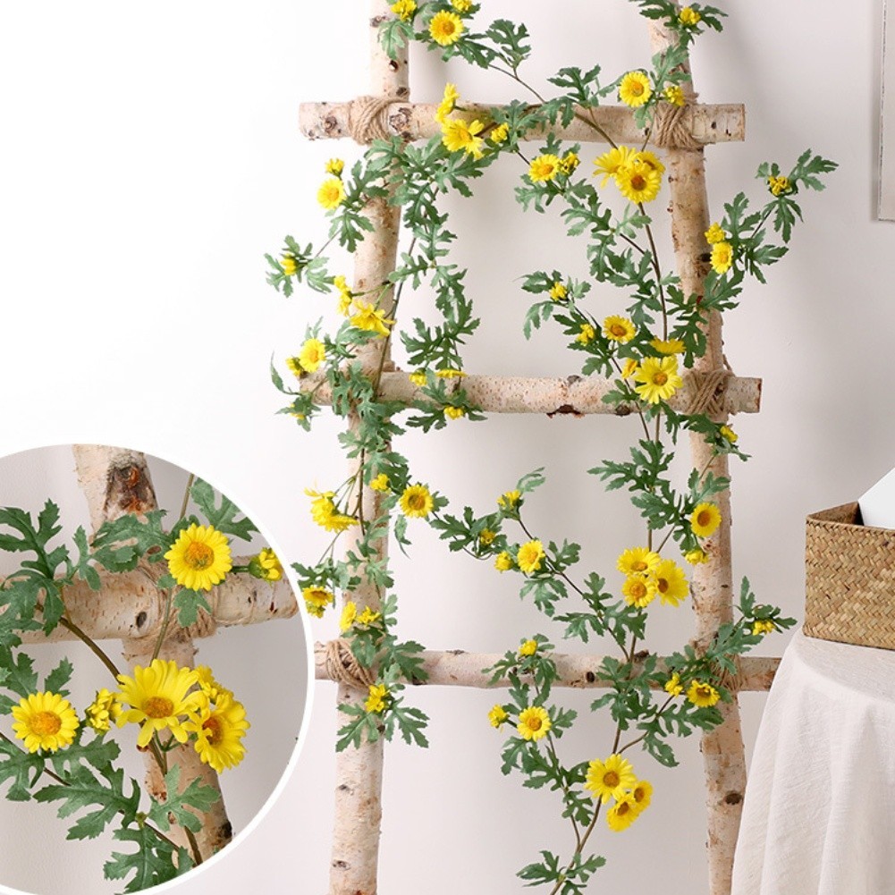 175cm Artificial Flower Garland with Daisy and Sunflower Vine for Home