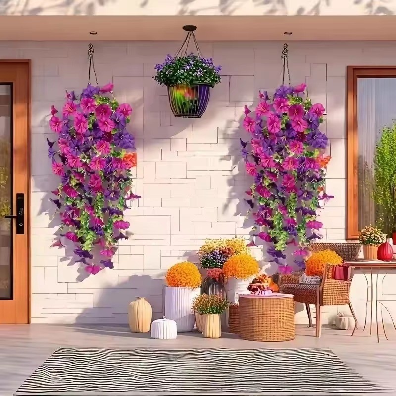 4/8Pcs Faux Floral Wreath Indoor Outdoor Flower Wedding Holiday Wall Home Decor