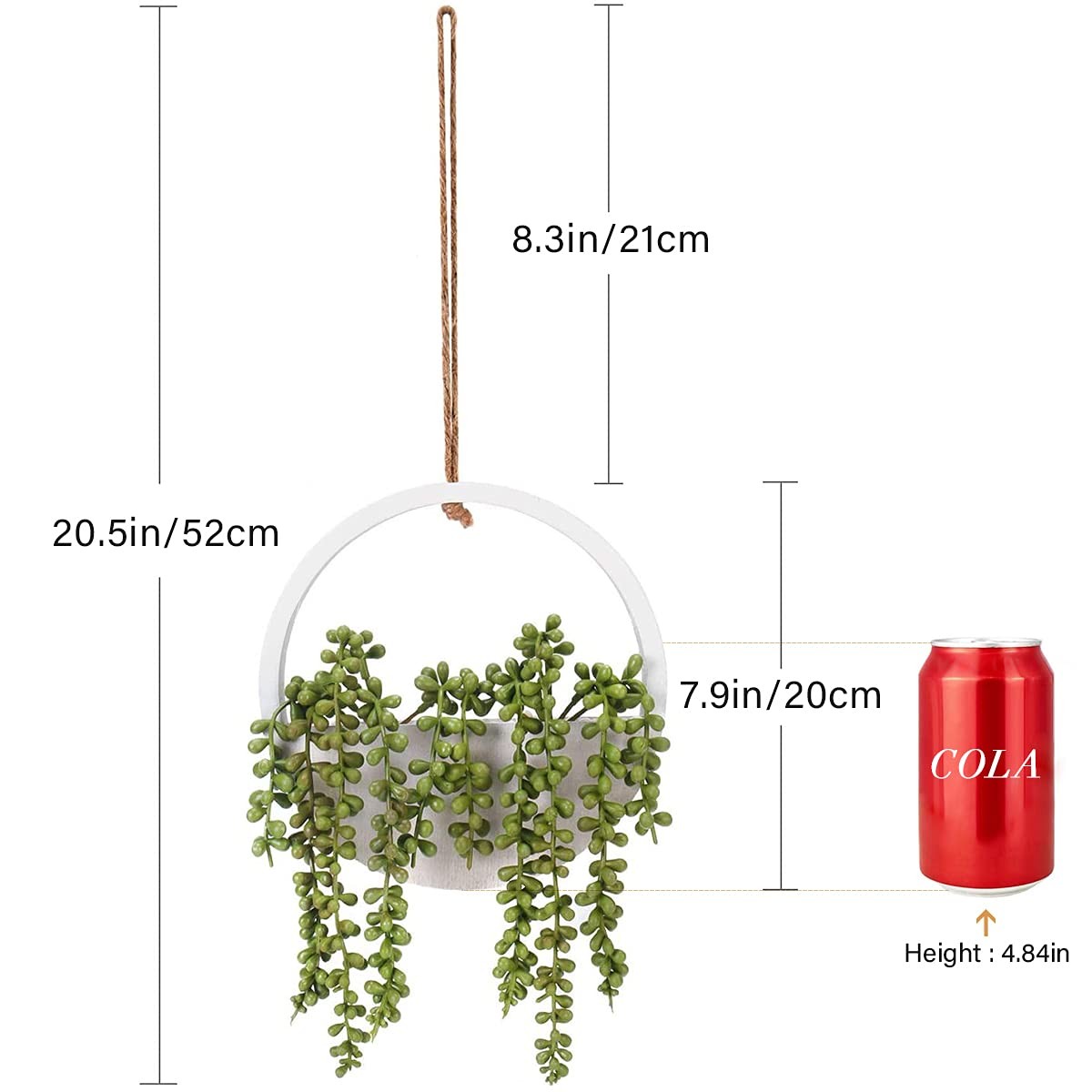 Artificial Succulents Hanging Plants 12.2” Fake String of Pearls in Pot with…