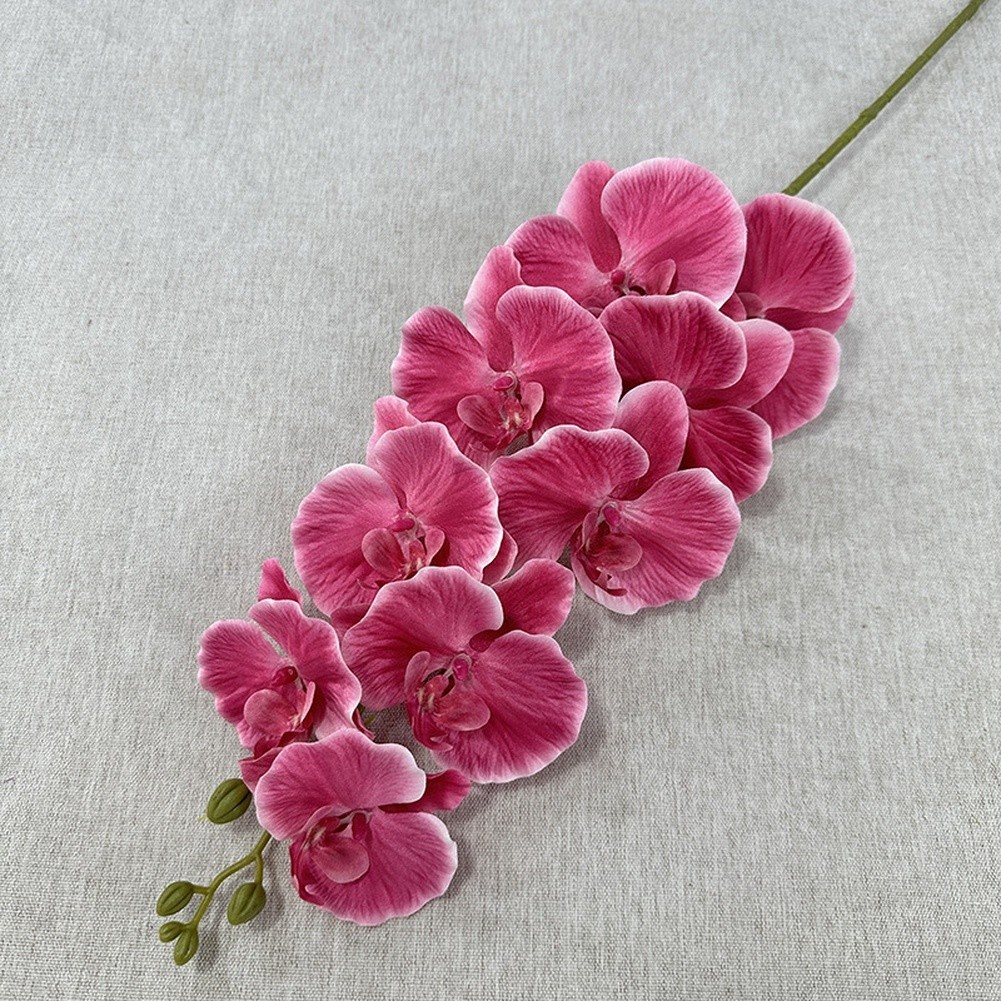 Silk Matte Phalaenopsis 9 Head Artificial Flowers for Foyer Table Decor