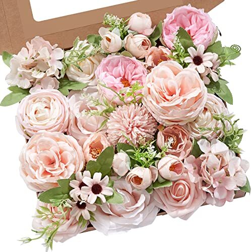 Serwalin Artificial Flowers Pink Wedding Flowers Silk 1 Box A Athens Pink ?