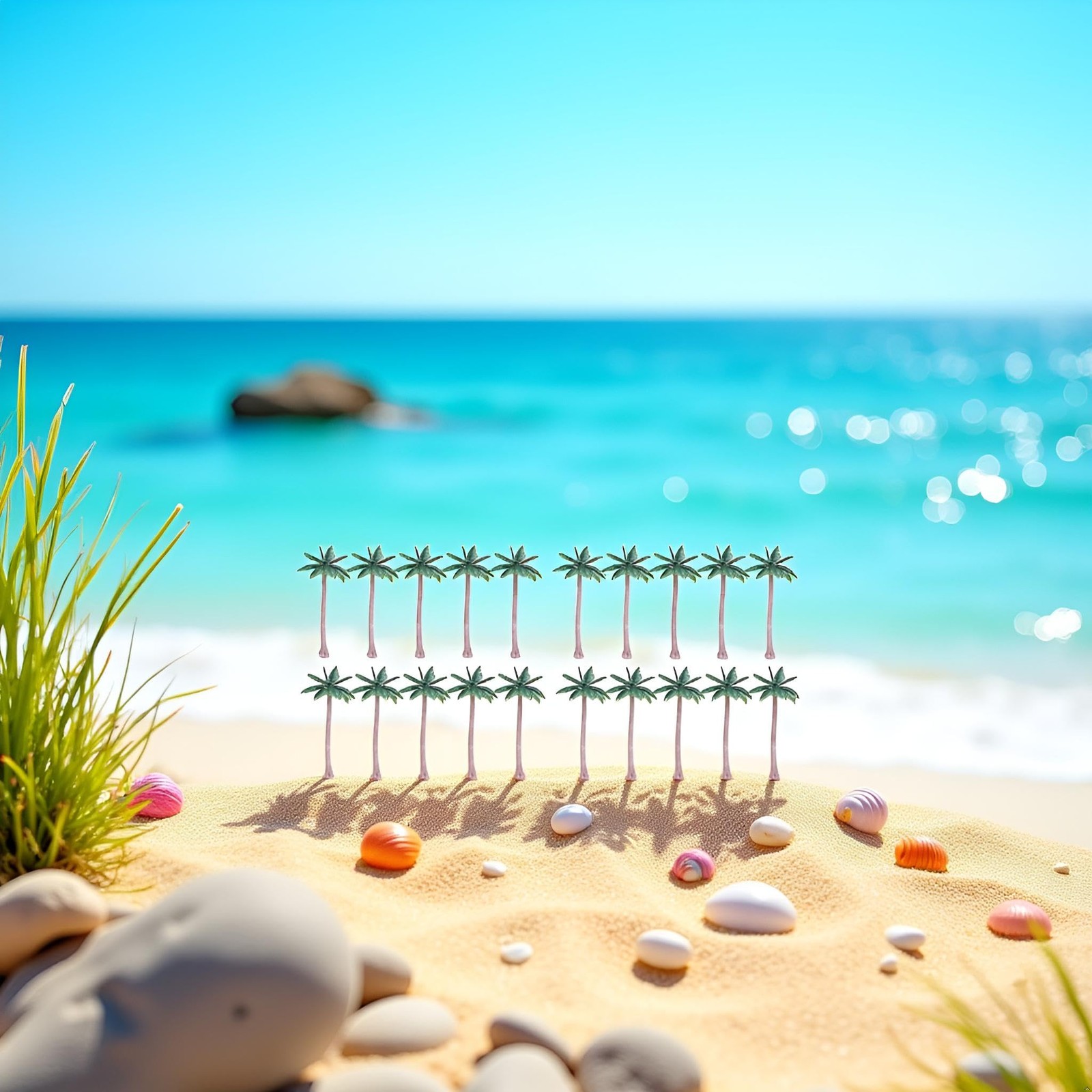 20Pcs Plastic Fake Mini Coconut Palm Tree for Crafts, Artificial Miniature Pl…