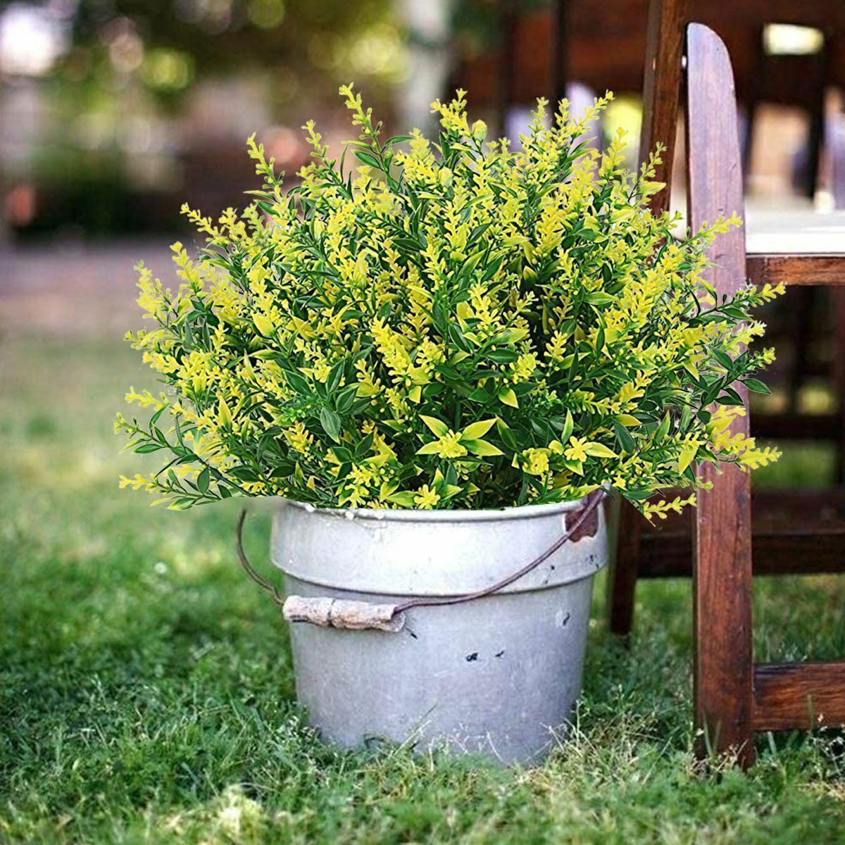 8 16 Bundles Artificial Flowers Fake Plants Outdoor UV-Resistant Flowers Decor