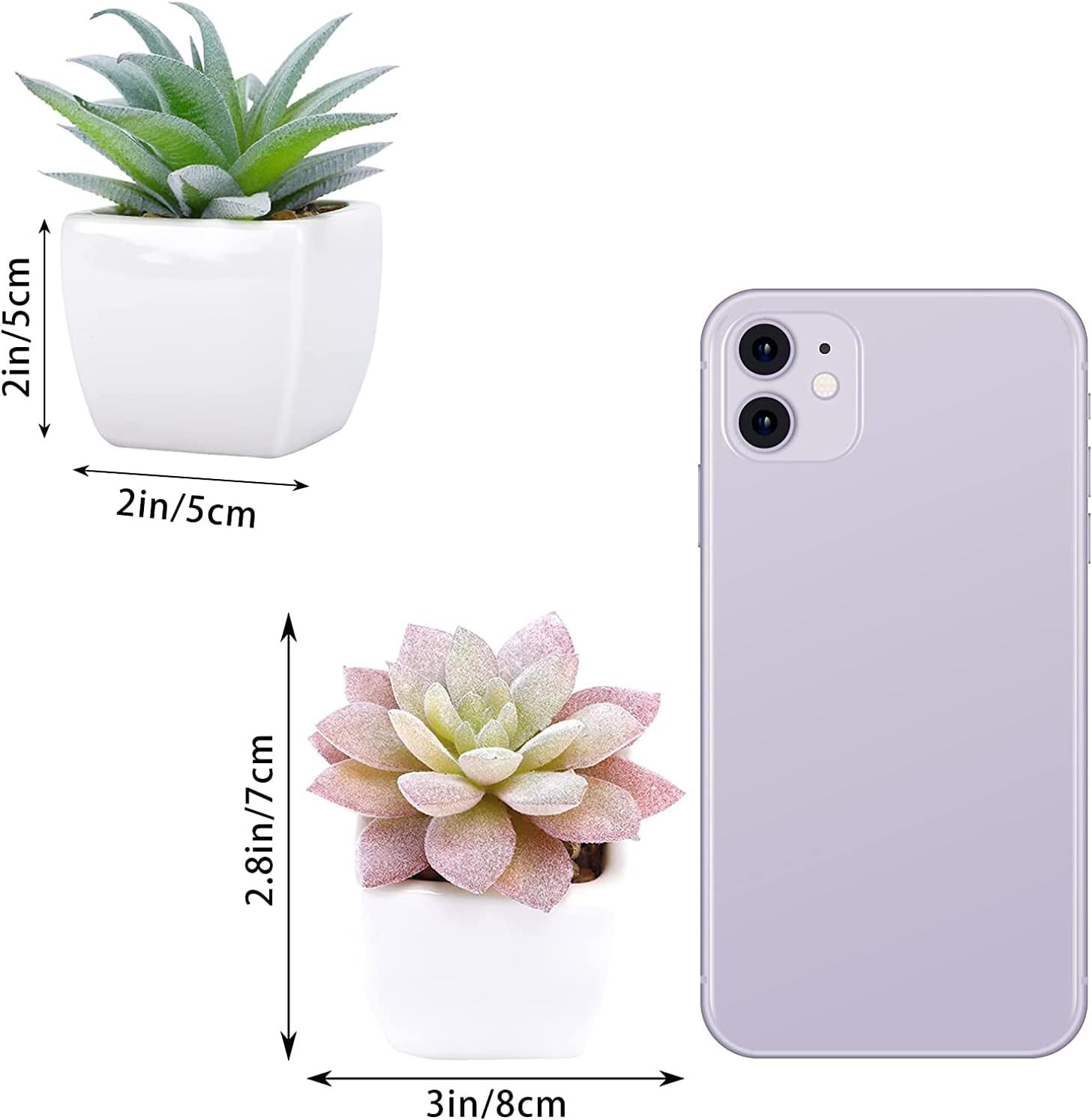 5Pcs Artificial Succulent Plants, Small Fake Desk Plants Mini Succulents Indoor