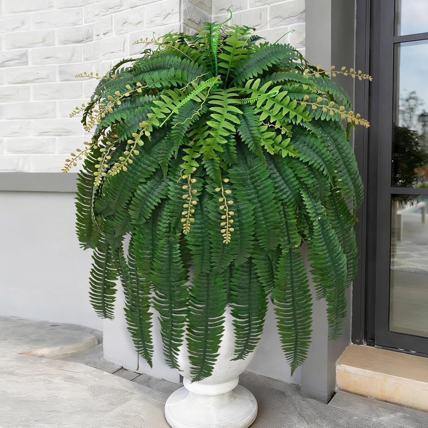 2 Pcs 67″ Fake Ferns Large Artificial Plants Outdoor, Artificial Ferns for Outdo