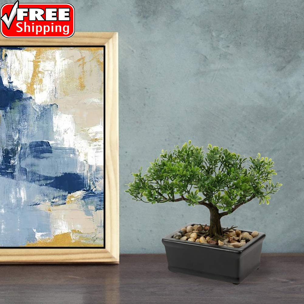 Artificial Bonsai Tree Juniper Faux Plants Indoor Small Fake Plants Decor with C