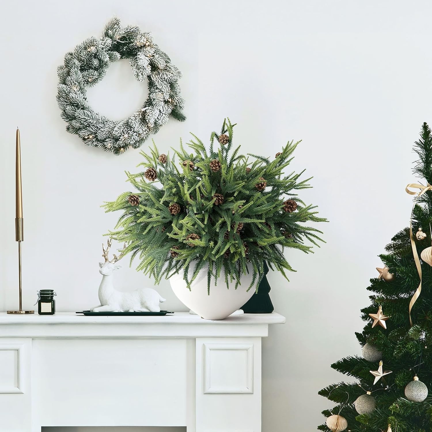 18 Pcs 24in Norfolk Pine Artificial Branches – Perfect for DIY Christmas Decor