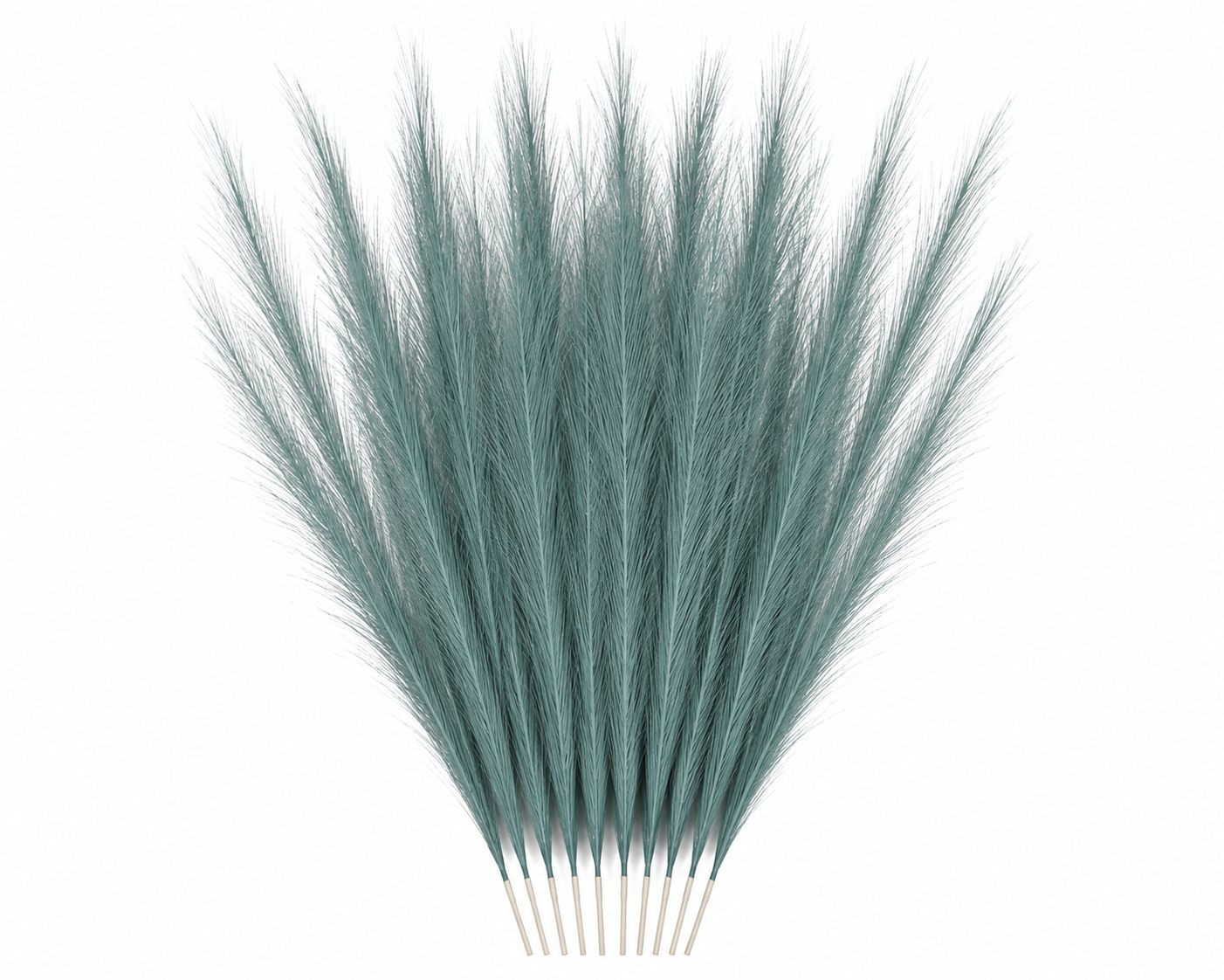 Teal Pampas Grass Stems 13 Pc Wispy Artificial Filler Grass 16 Inch Faux Floral