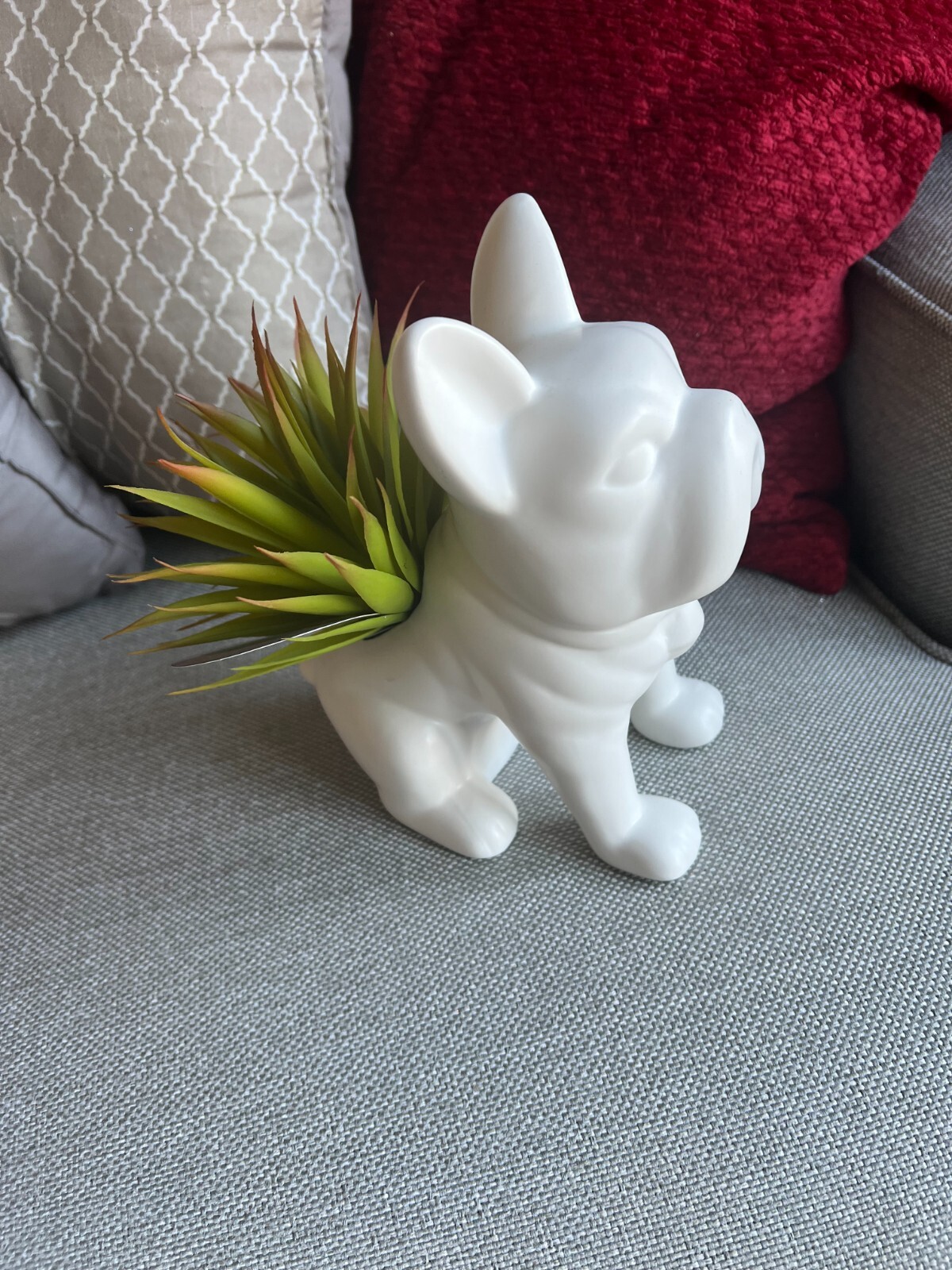 bull dog fake plant – small decor