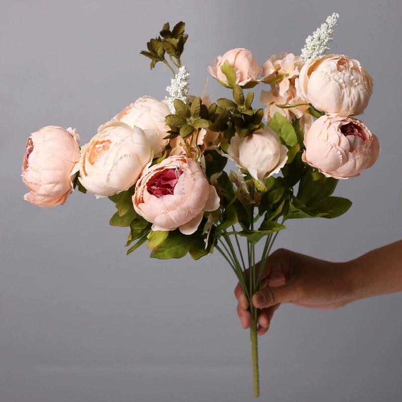 20″ Artificial Peony Silk Flowers Bouquets for Wedding Party Office Home Decor