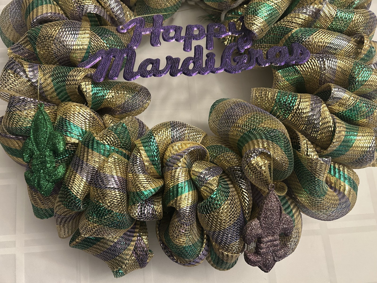Mardi Gras Door Wreath-Happy Mardi Gras!