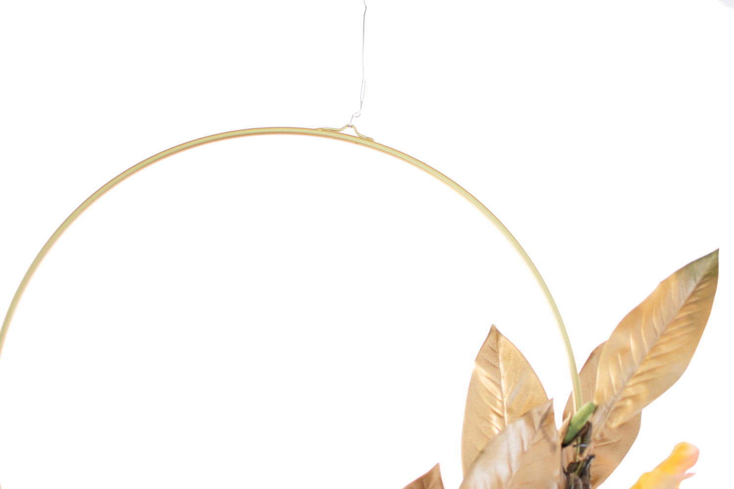 Floral Door Wreath Rustic Home Decor Country Cottage Style Gold Hanging Wreath