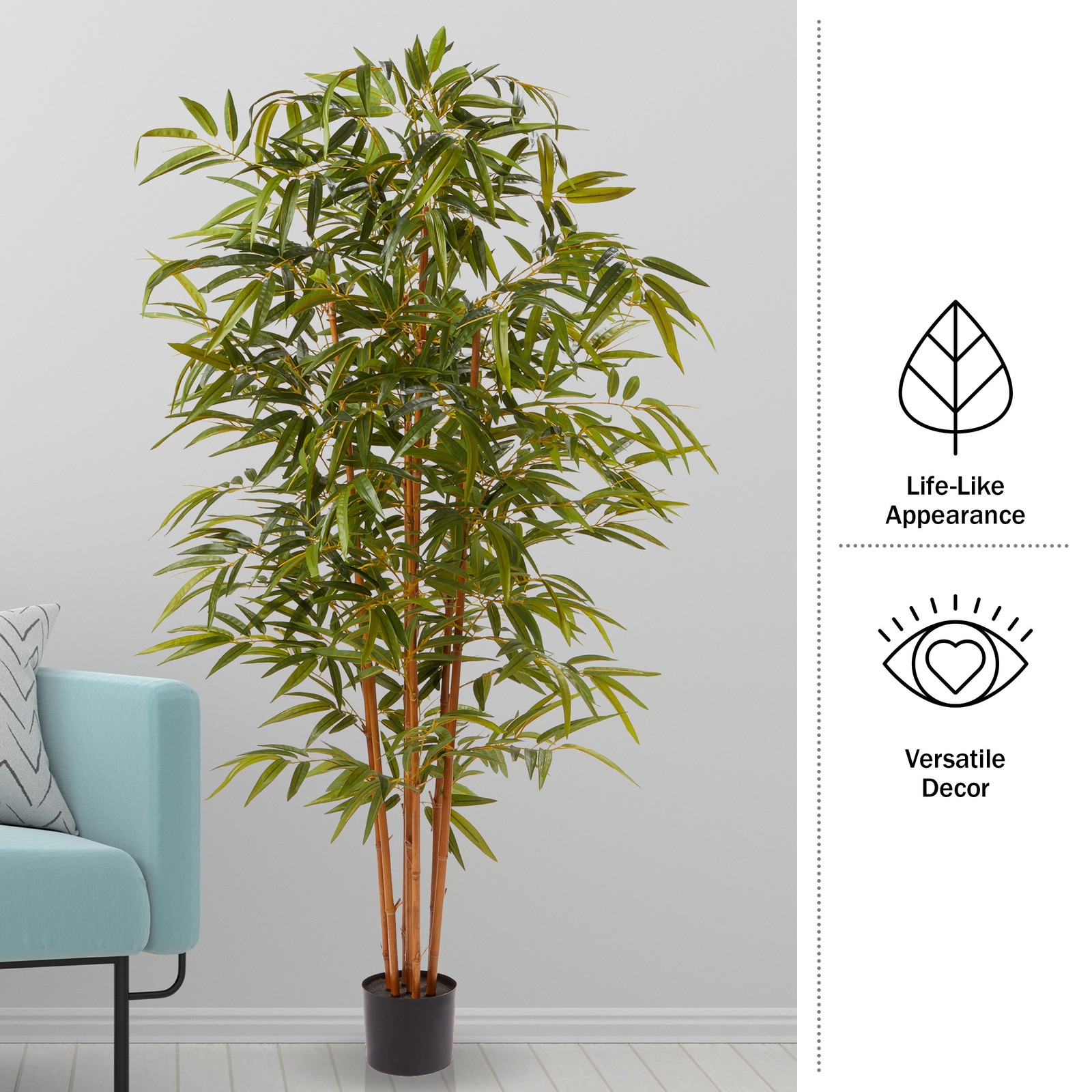 Artificial Bamboo Plant 6 Feet Fake Bamboo Tree with 16 Leaves Faux