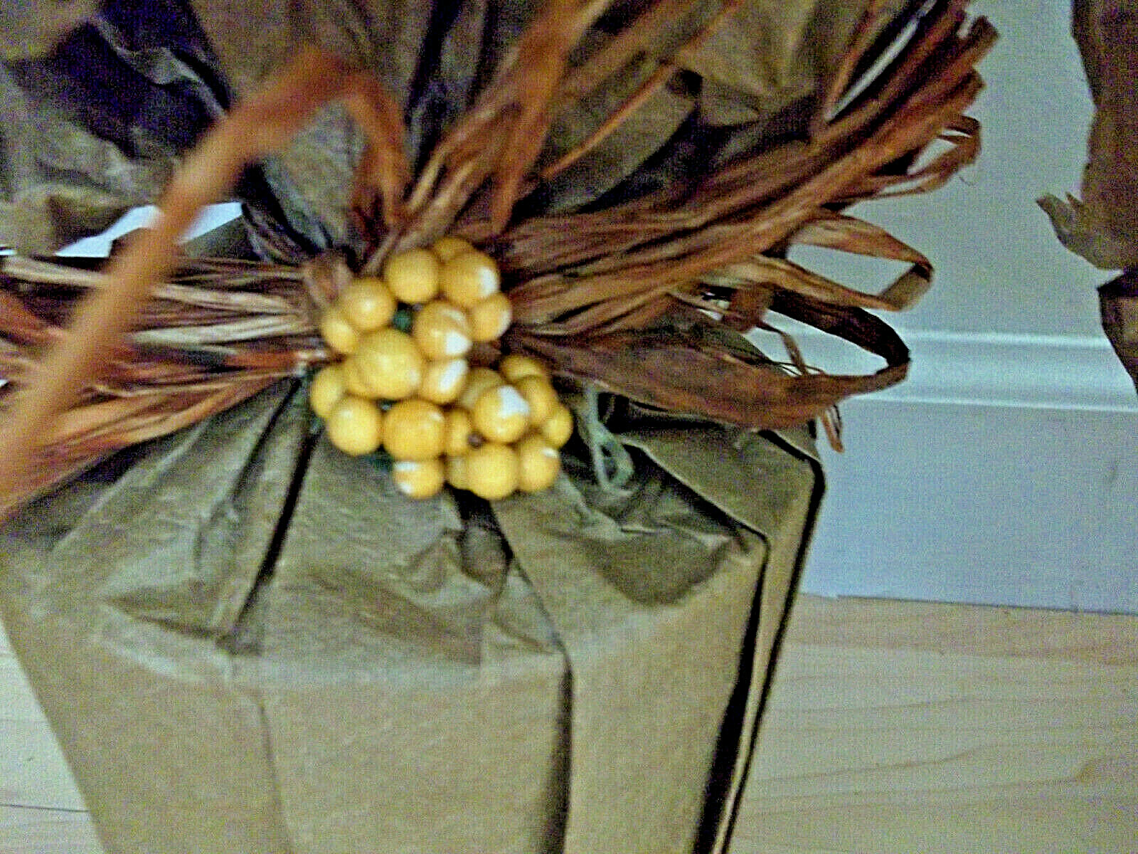 Lot 3 AS IS 16″ Faux Orange 8 MUM Flower Blossoms AUTUMN FALL Covered POT Decor