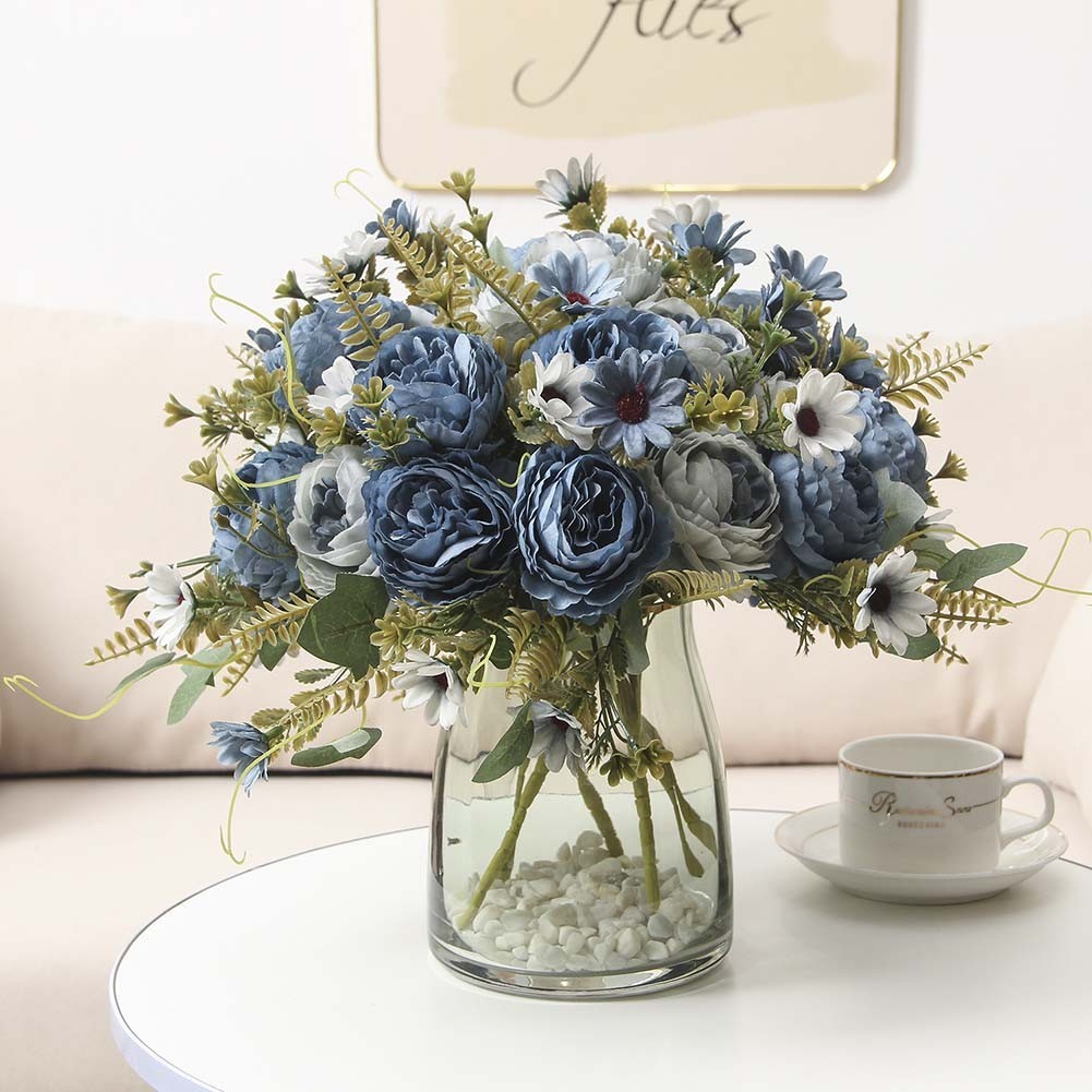 Elegant Faux Floral Bouquet Peony Rose Arrangement for Stylish Centerpieces