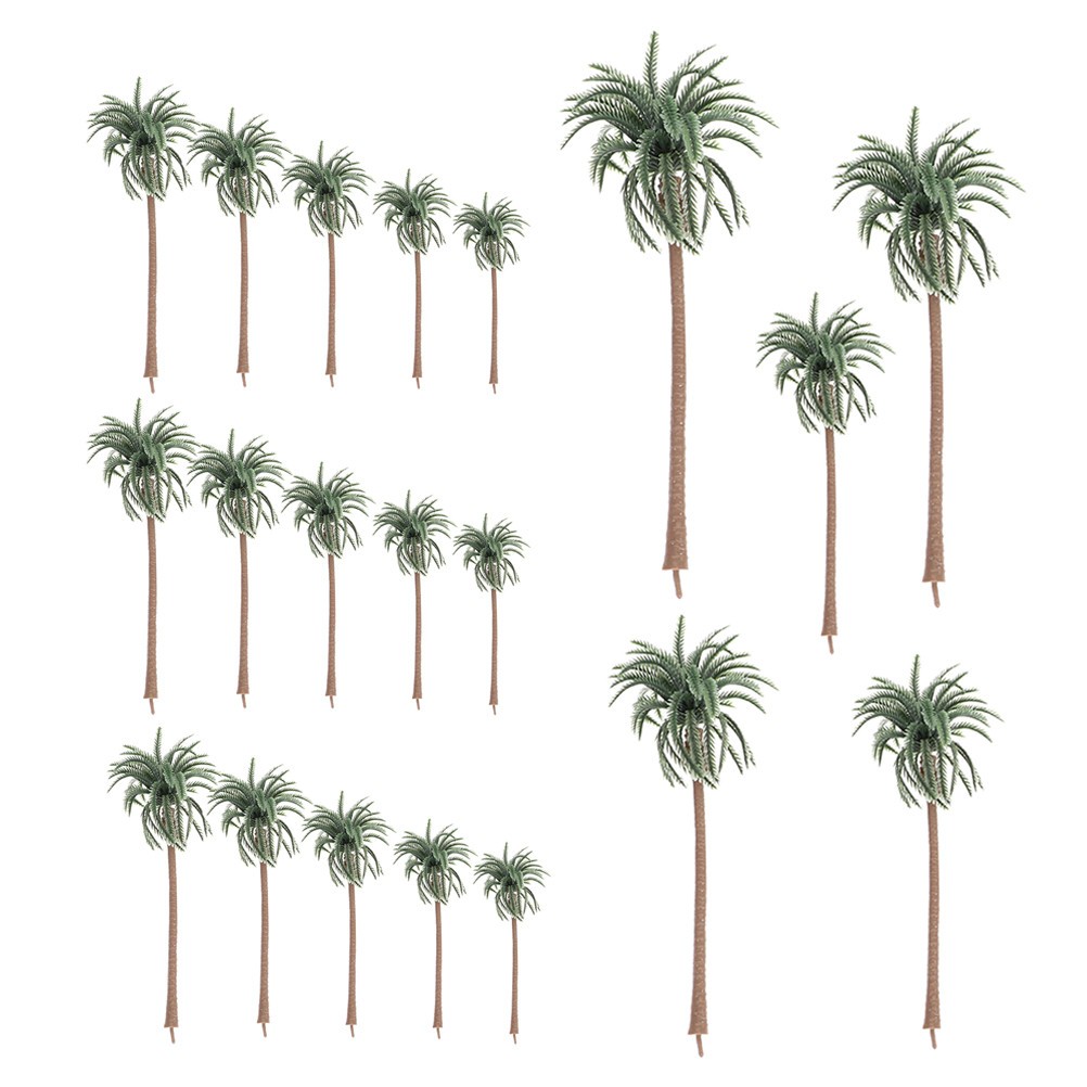 20 Pcs Miniature Coconut Palm Tree Decorative Model Artificial Indoor
