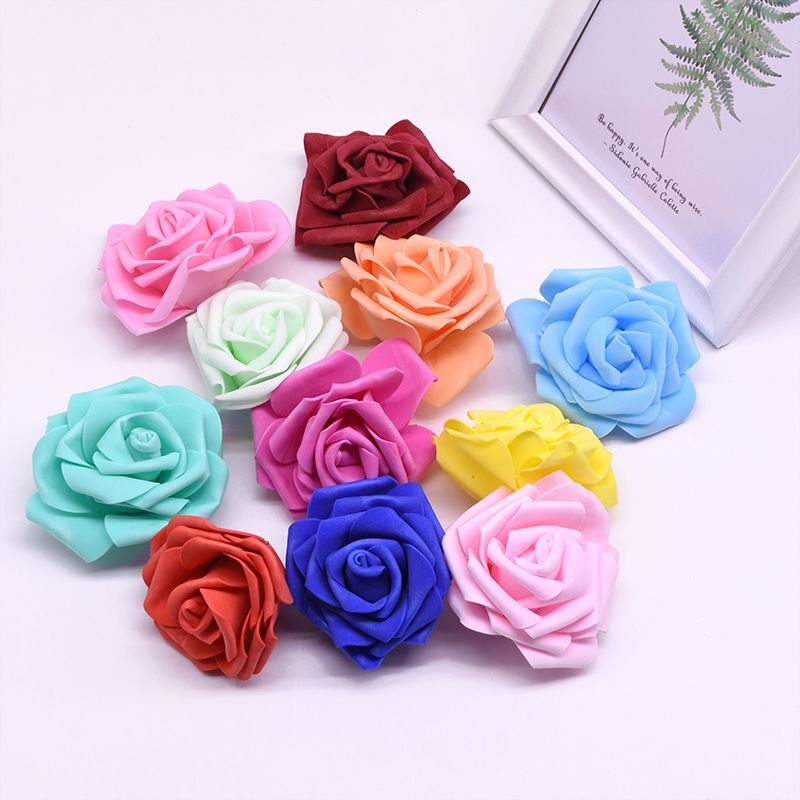 30pcs 8cm Artificial Big Foam Rose Flower Head For Wedding Party Home Decor NEW