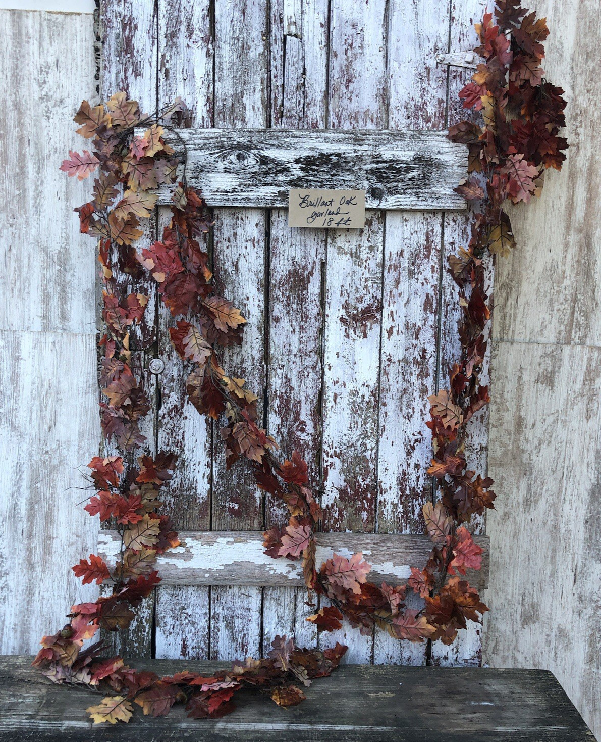 Brilliant Oak Fall Leaf Garland 18 FT Autumn Artificial Fall Leaves Wedding