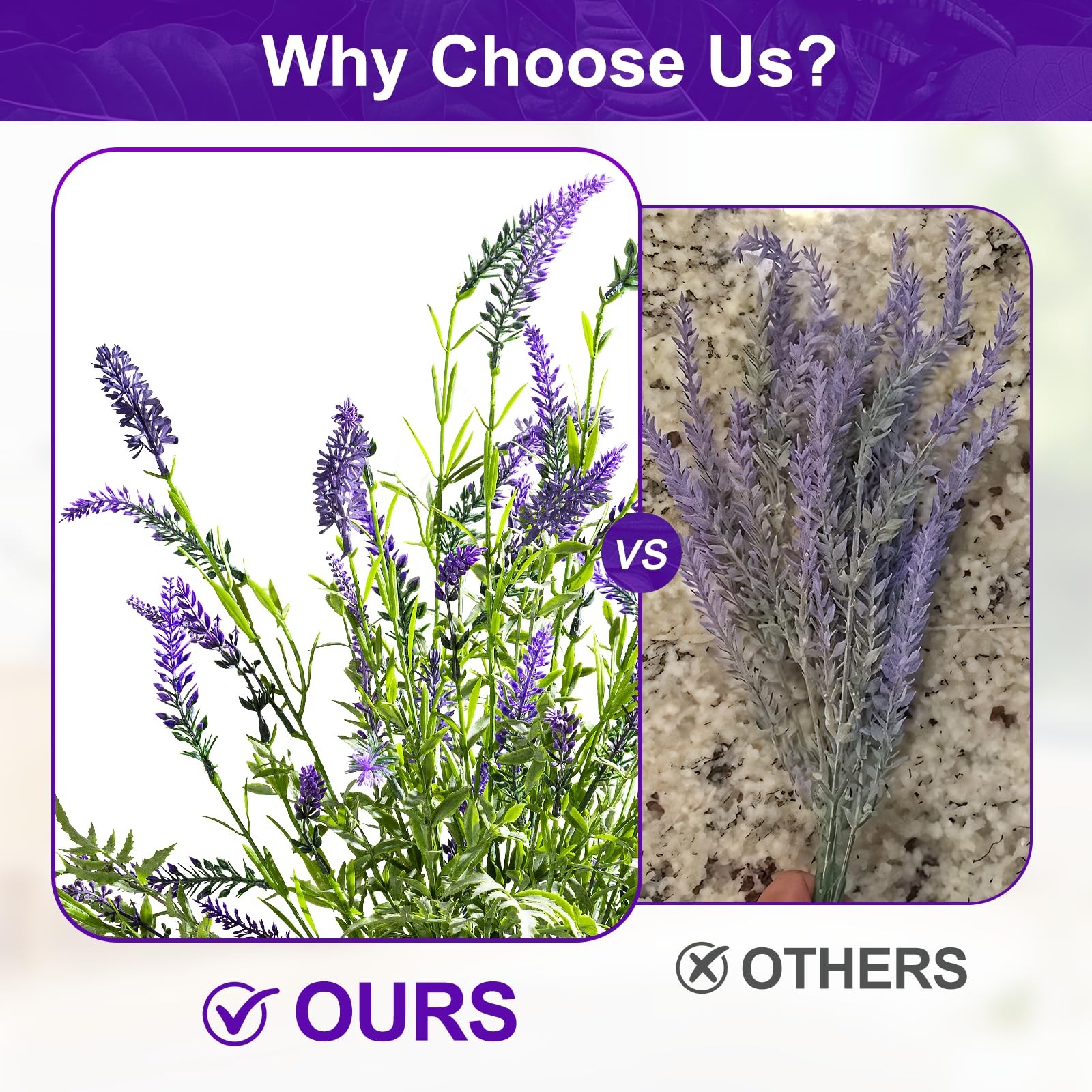 2 Bundles Artificial Lavender Flower Artificial Greenery Stems Fake Lavender …