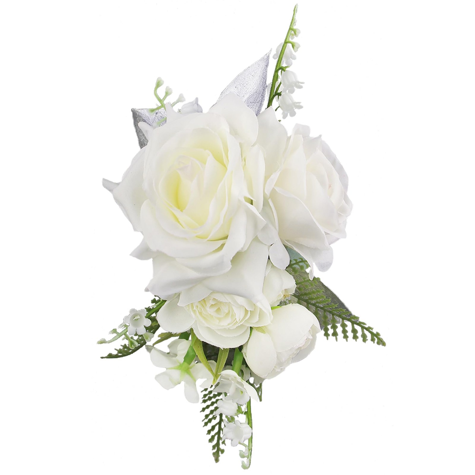 1 PCS Floral Shoulder Corsage White Green Silk Flower Mother of The Bride