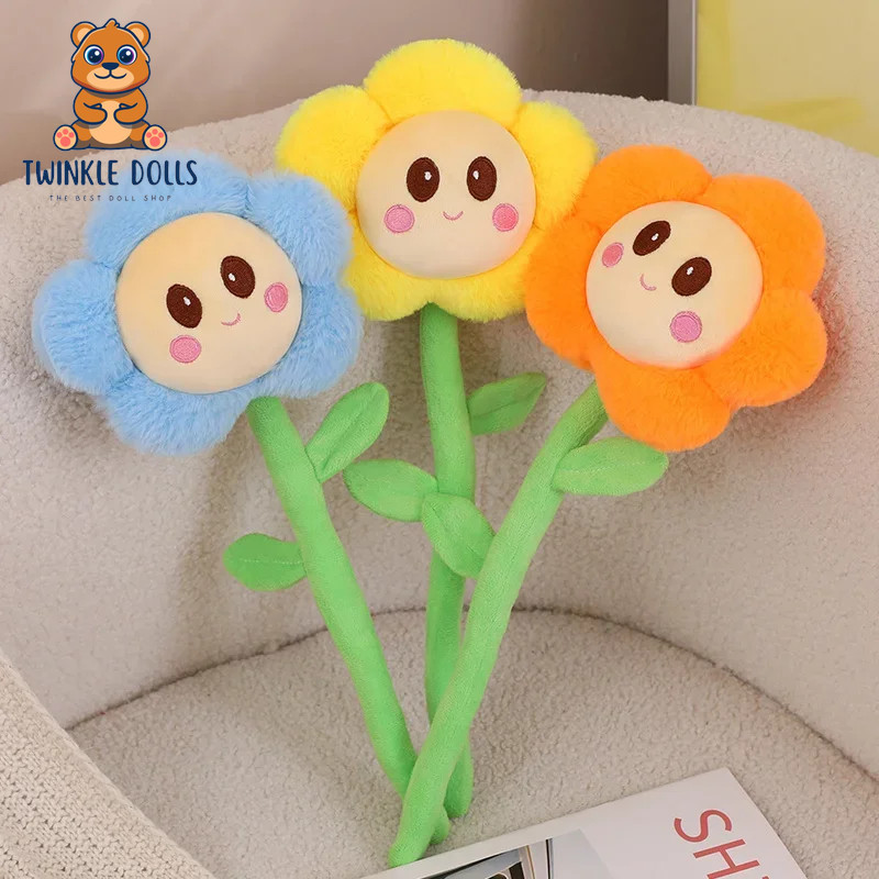 Sunflower Holding Flower Decoration Bouquet Plush Toys Birthday Gift for Girls