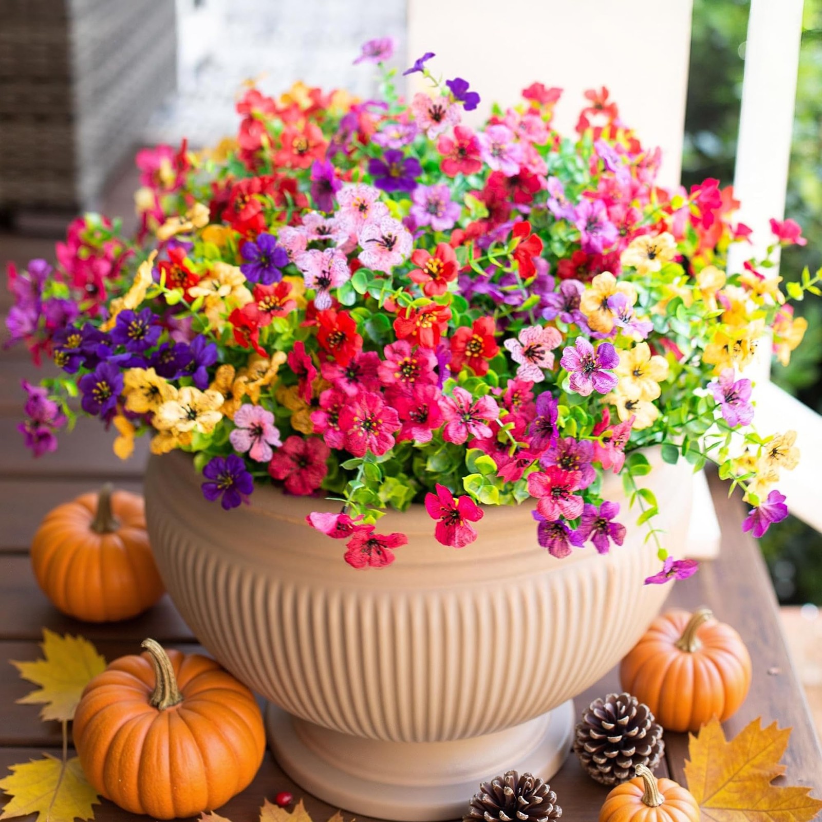 HyeFlora Artificial Flowers for Outdoor Indoor Garden Home Decoration, Faux F…