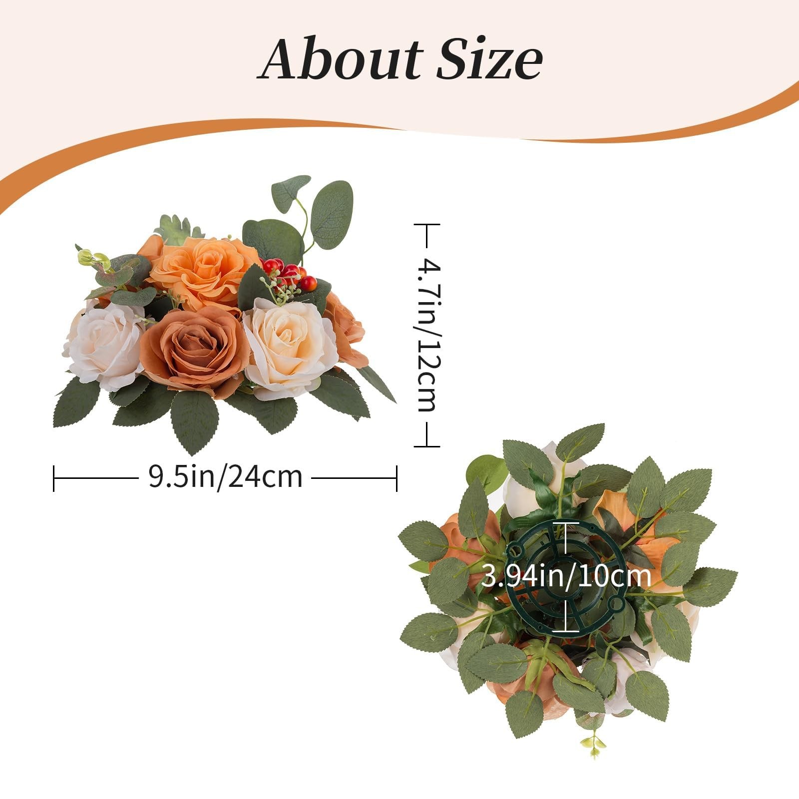 Terracotta Flowers Balls Centerpieces 2 Pcs Artificial Rose Fall Wedding