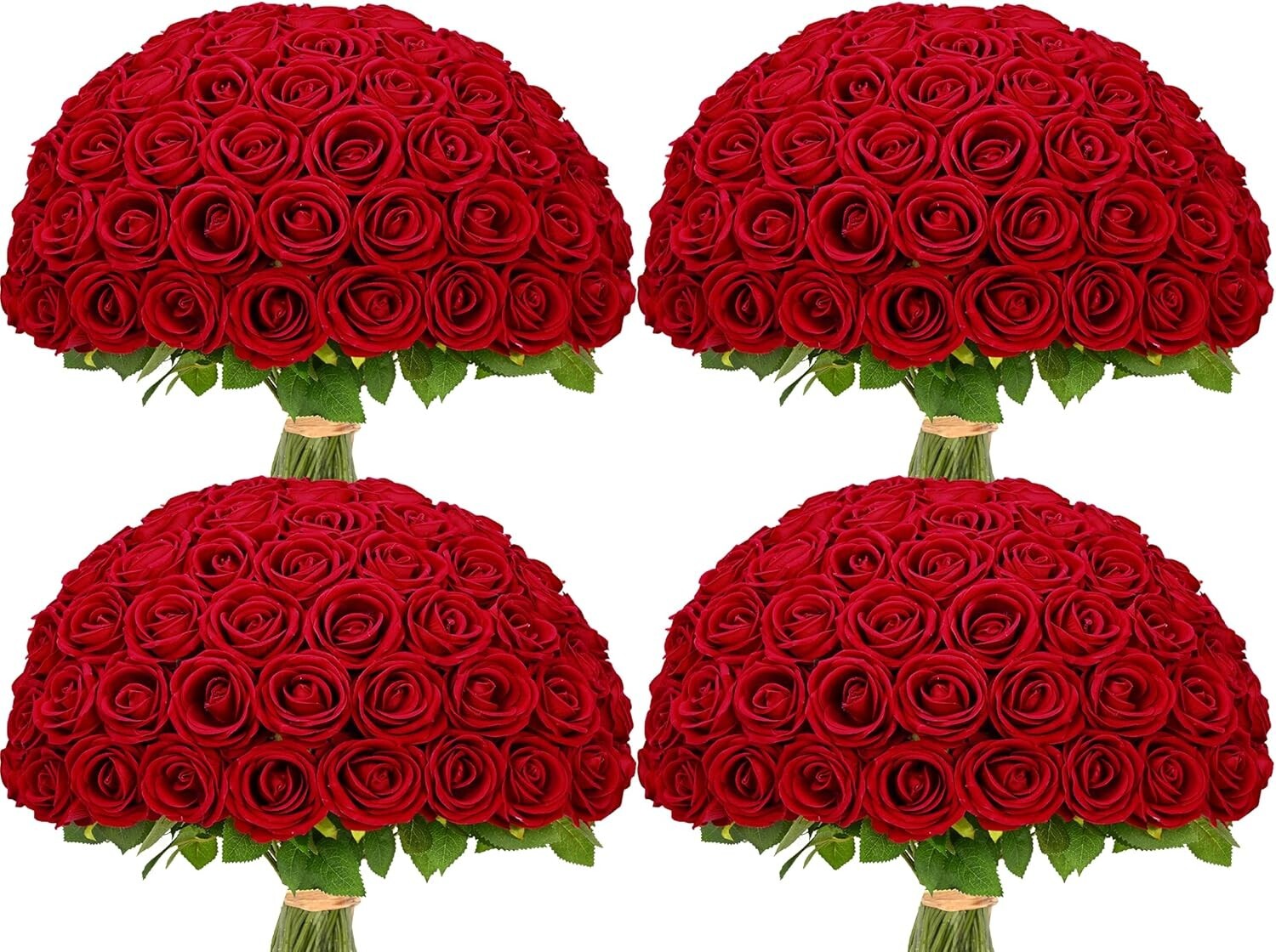 100-Pc Red Velvet Roses with Wrapping Paper – Perfect for Every Occasion