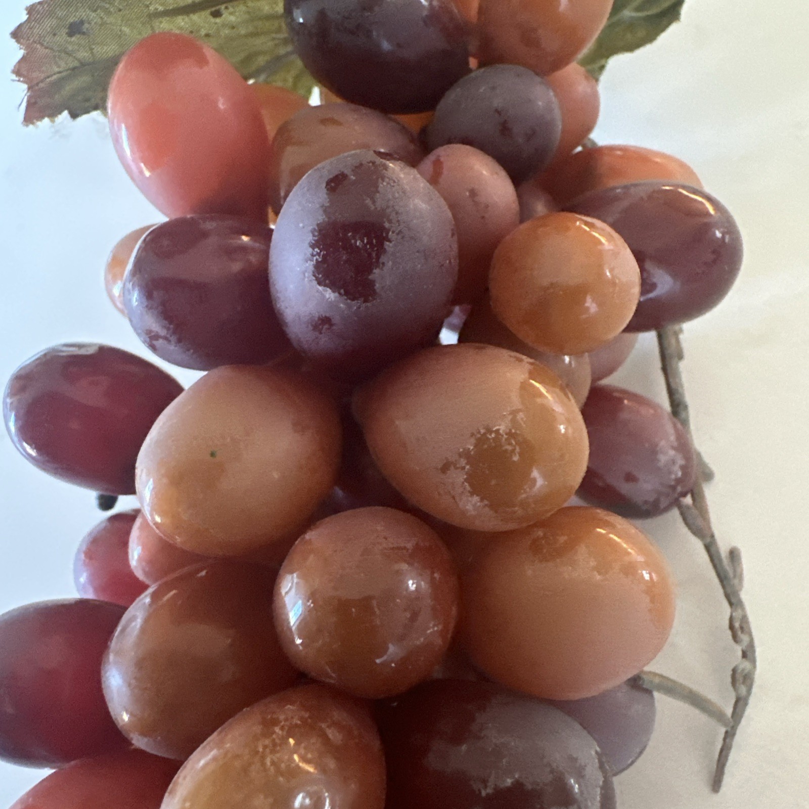 Gorgeous Artificial 7″ Rubber Grape Cluster w/leaves, Very Lifelike Looking