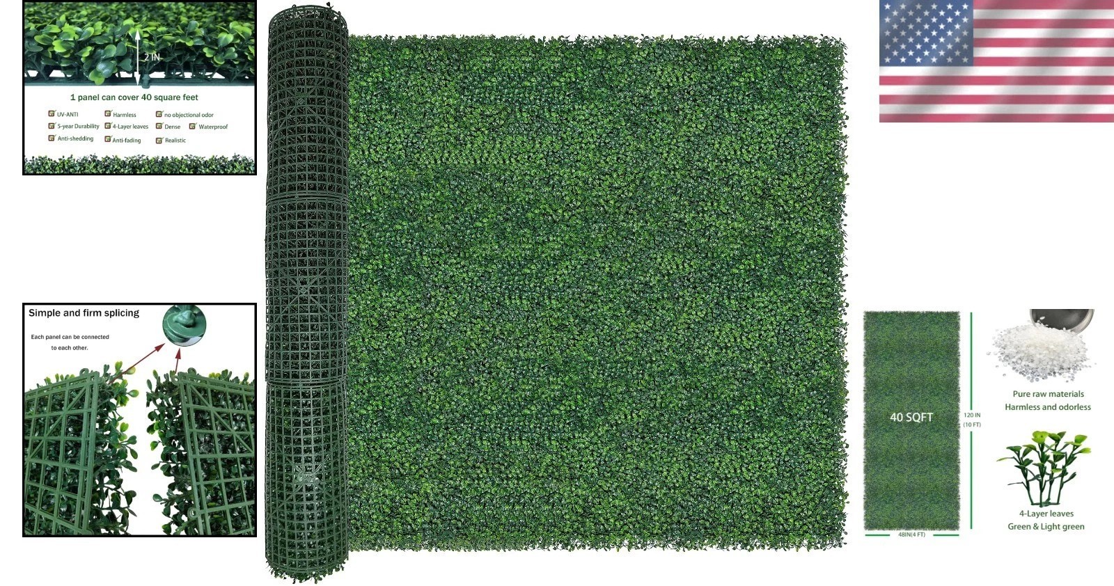Weather-Resistant Faux Ivy Boxwood Roll – A 3D Decorative Privacy Solution