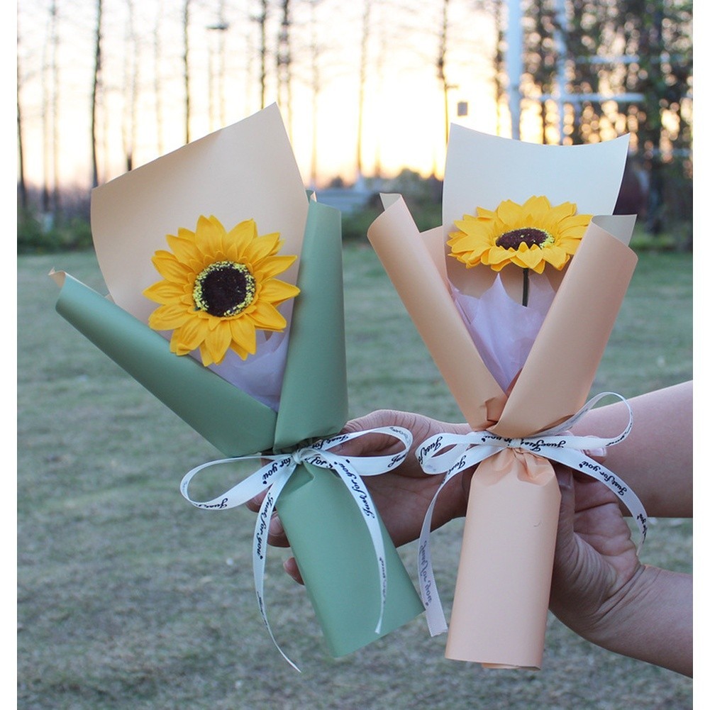 Orange Pink Blue Purple Yellow Green Handmade Soap Flower Bouquet for Display