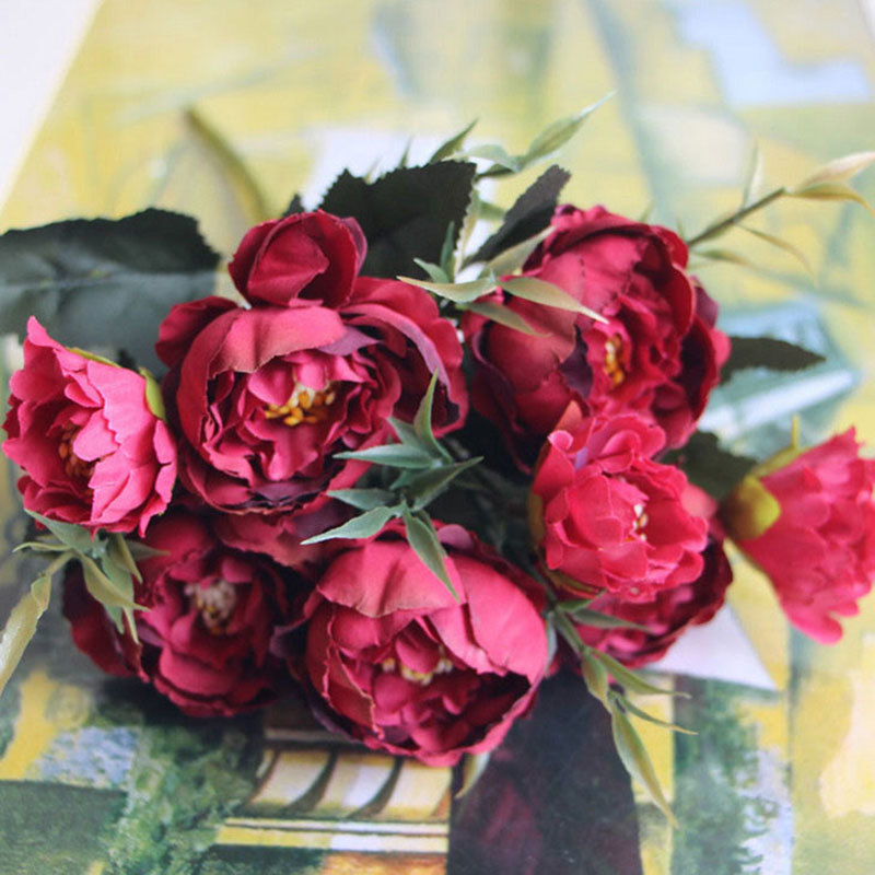 Artificial Peony Flower For Wedding Party Home Decor Fake Flowers Bridal Bouquet