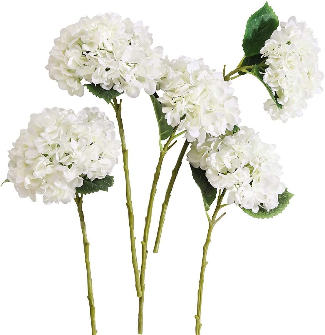 5PCS 15.4In Artificial Hydrangea Silk Flowers Bouquet Faux Hydrangea Stems fo…