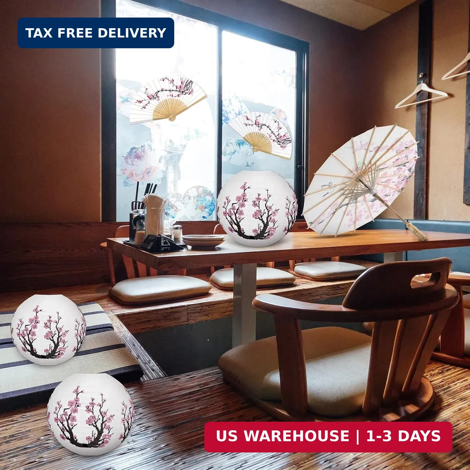 Tallew 12 Pcs Cherry Japanese Blossom Decor Set Chinese New Year Decorations 4 B
