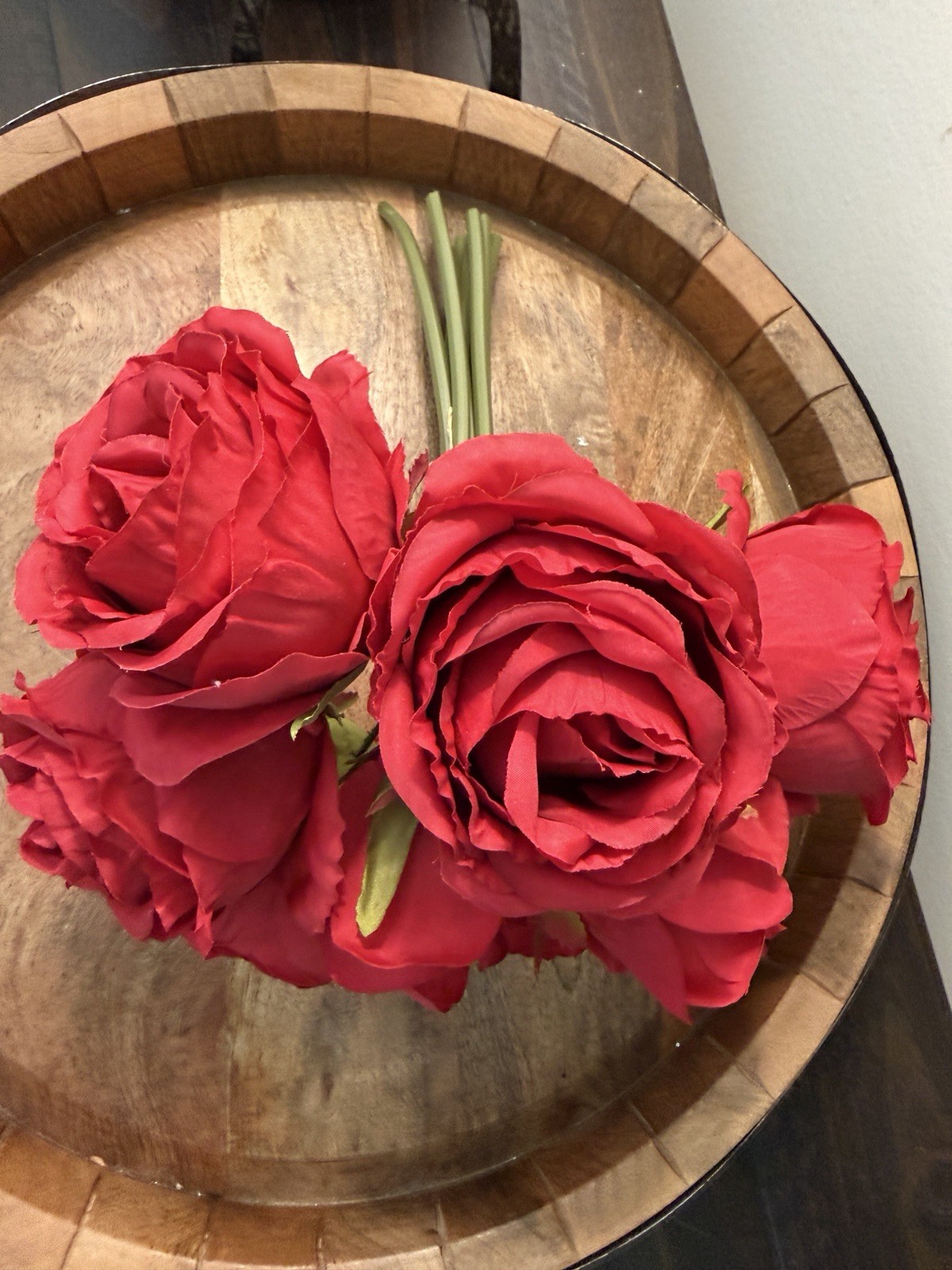 Faux Red Roses Flowers Only (Vase Not Included) Bouquet Arrangement 11″H X 11″W